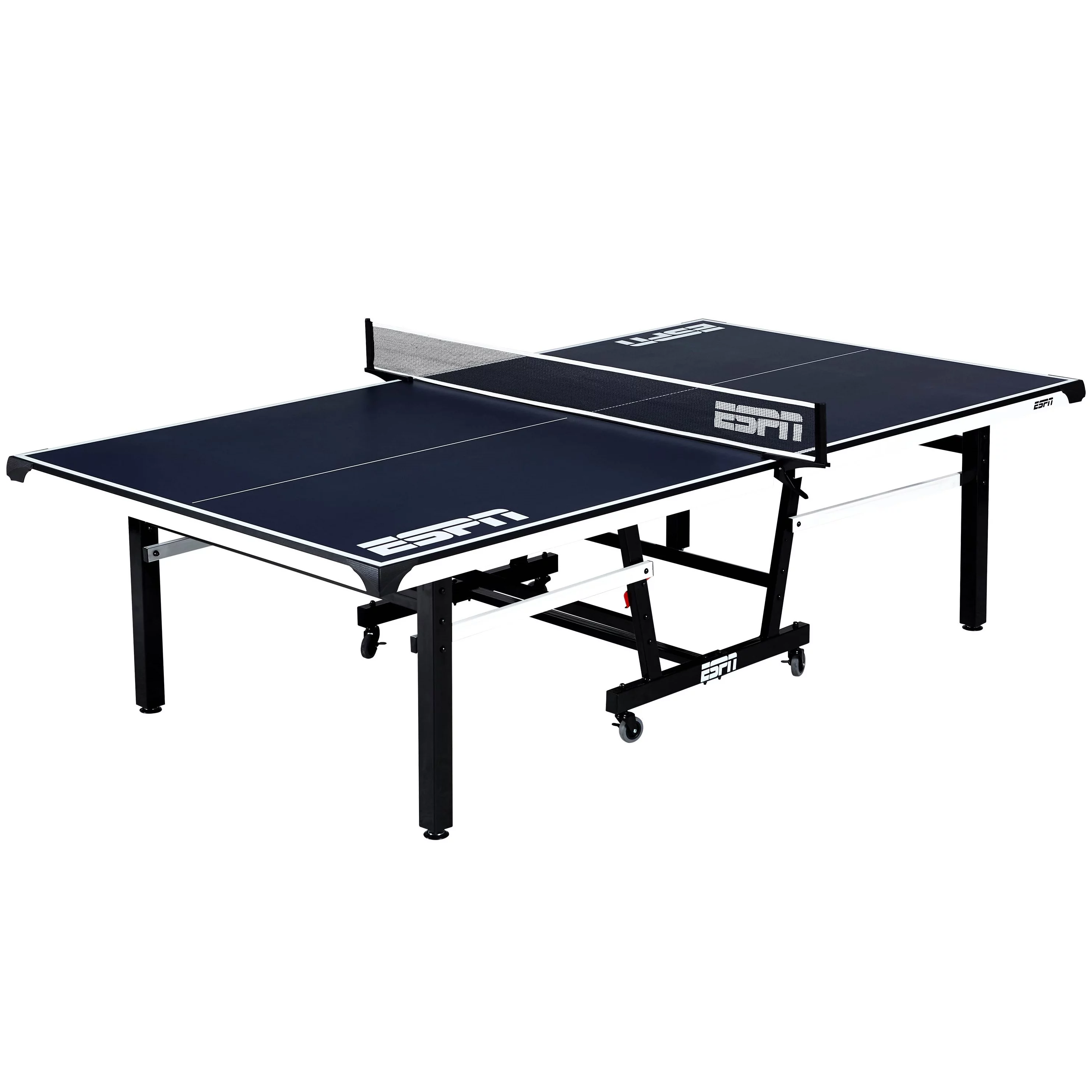 ESPN Official Size 18mm 2 Piece Table Tennis Table with Table Cover, #1 Indoor Model - Womvr