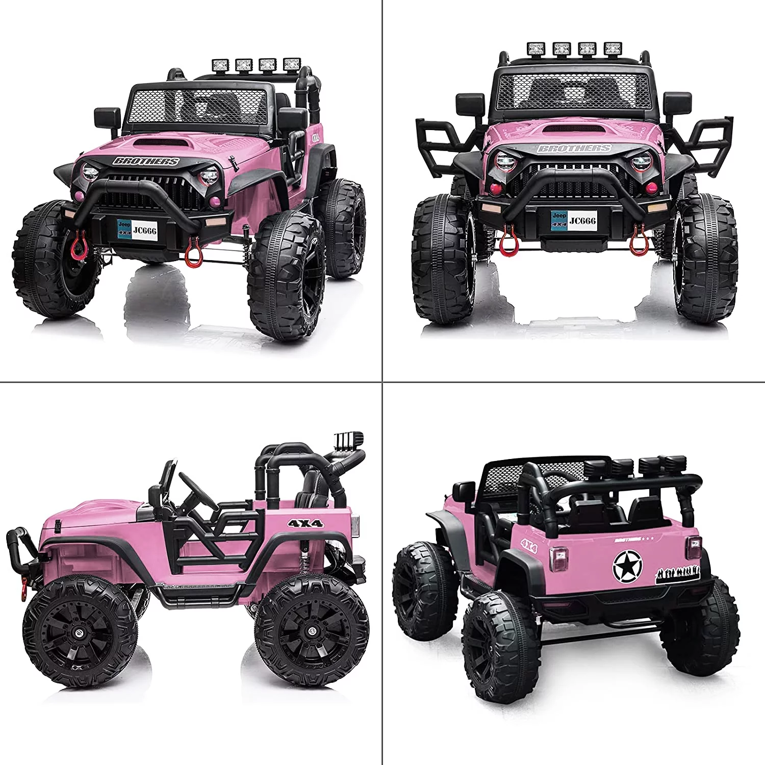 Kids Ride on Truck with Parents Remote Control, 12V 7A Battery Powered Electric Car Vehicle Toy with 3 Speed, USB, MP3, Bluetooth, LED Light, Safety Belt, Electric Car for Kids (Black) - Womvr