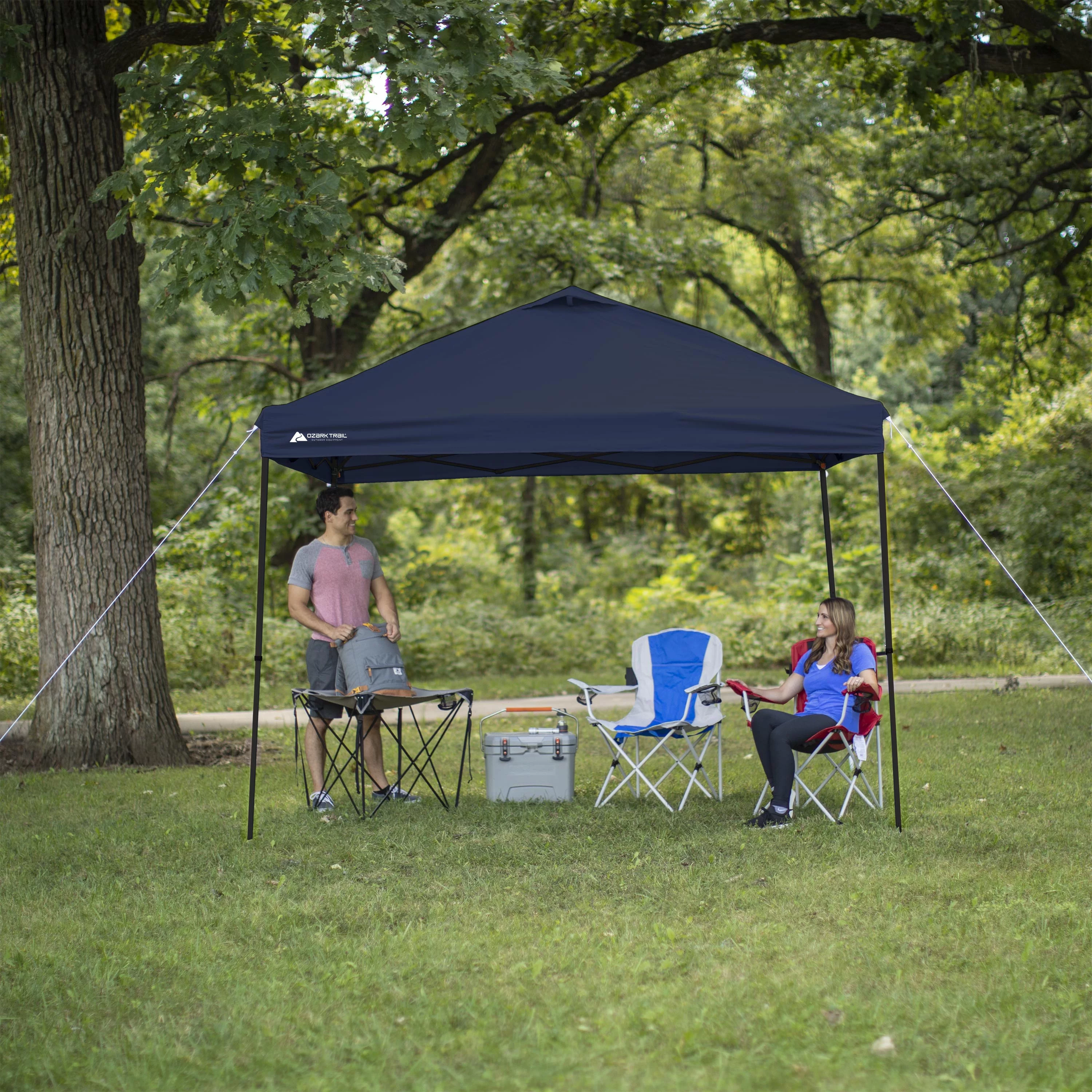 Ozark Trail Simple Push Straight Leg Instant Canopy, White, 10 ft x 10 ft - Womvr