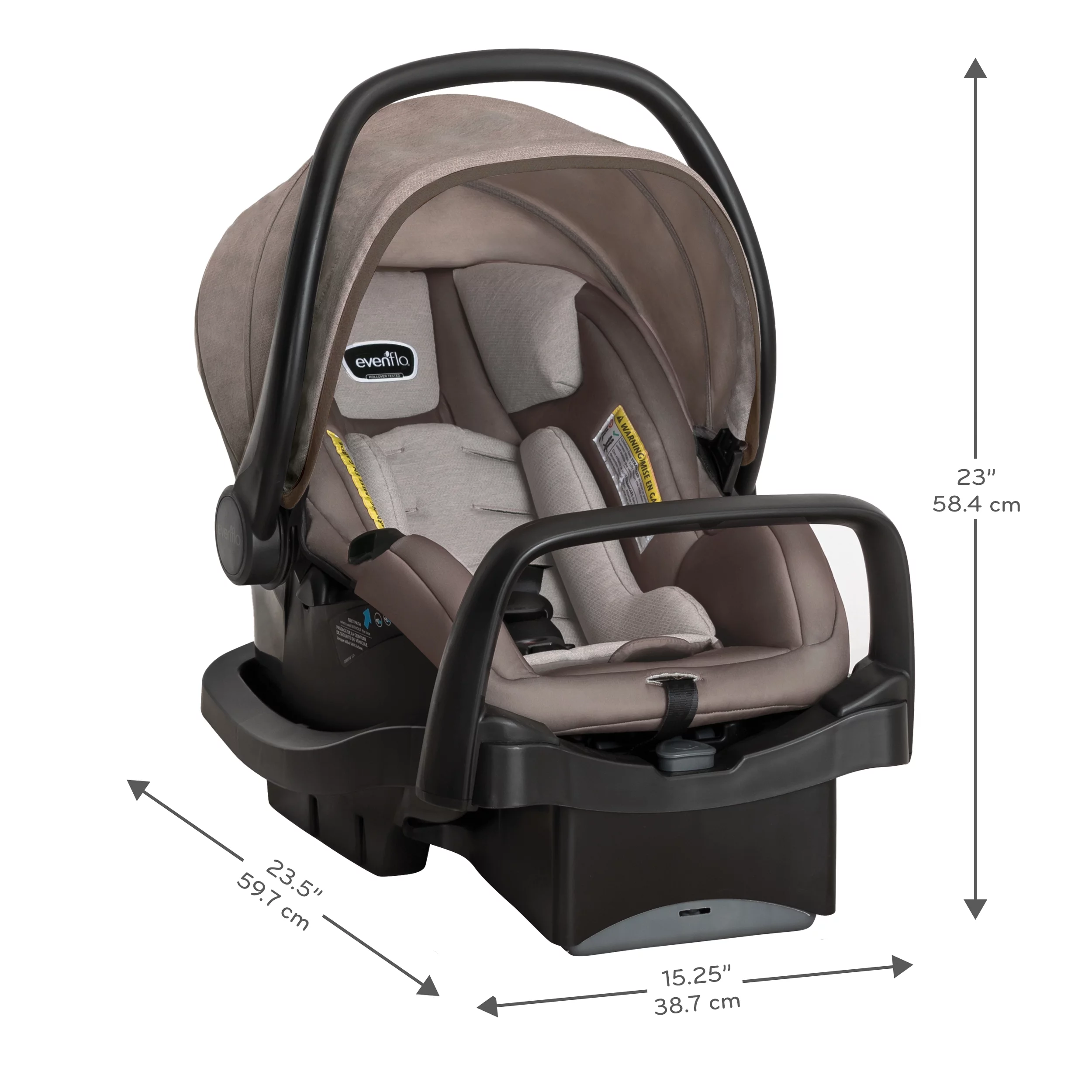 Pivot Modular Travel System with LiteMax Infant Car Seat with Anti-Rebound Bar (Casual Gray) - Womvr
