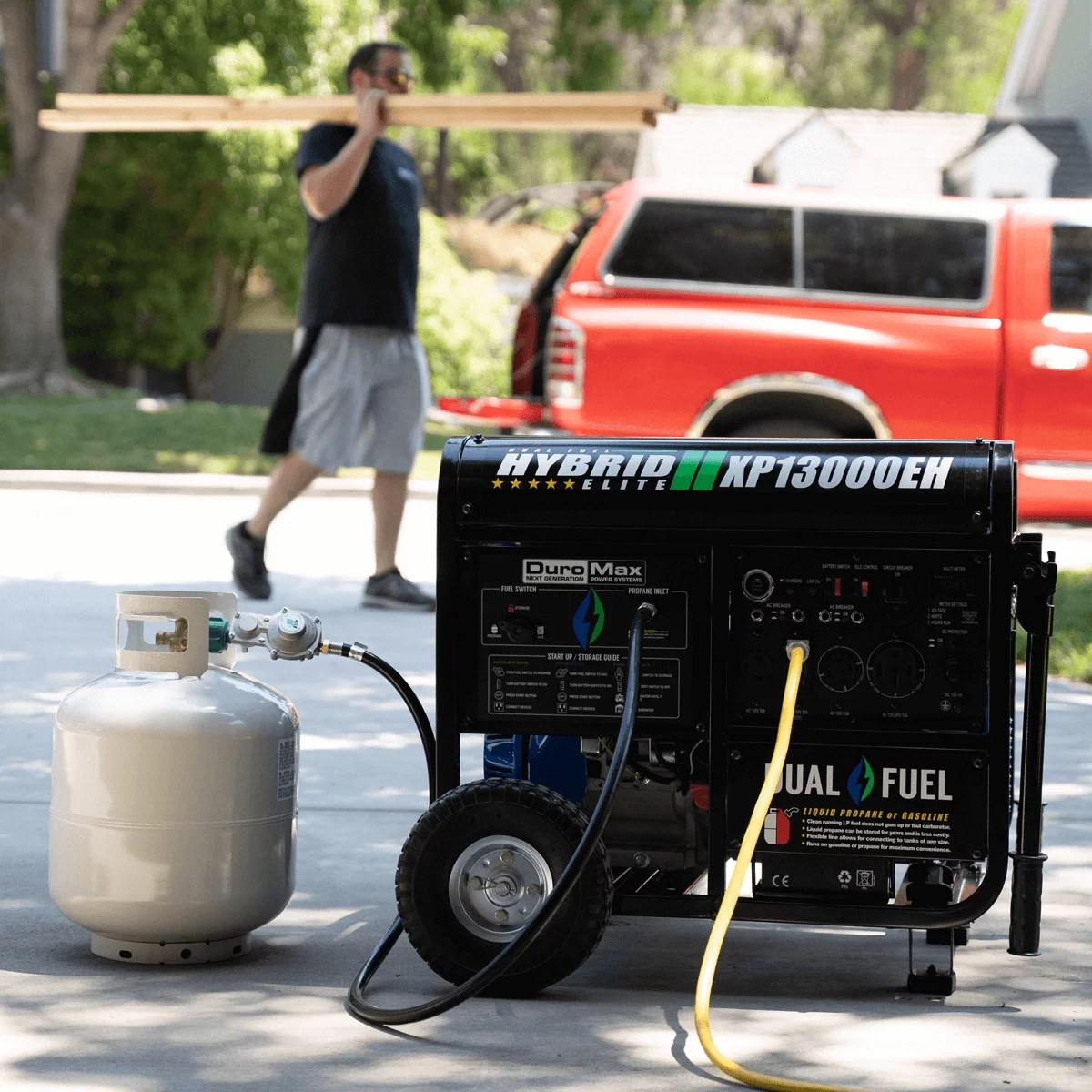 DuroMax XP13000EH 13,000-Watt 500cc Portable Hybrid Gas Propane Generator - Womvr