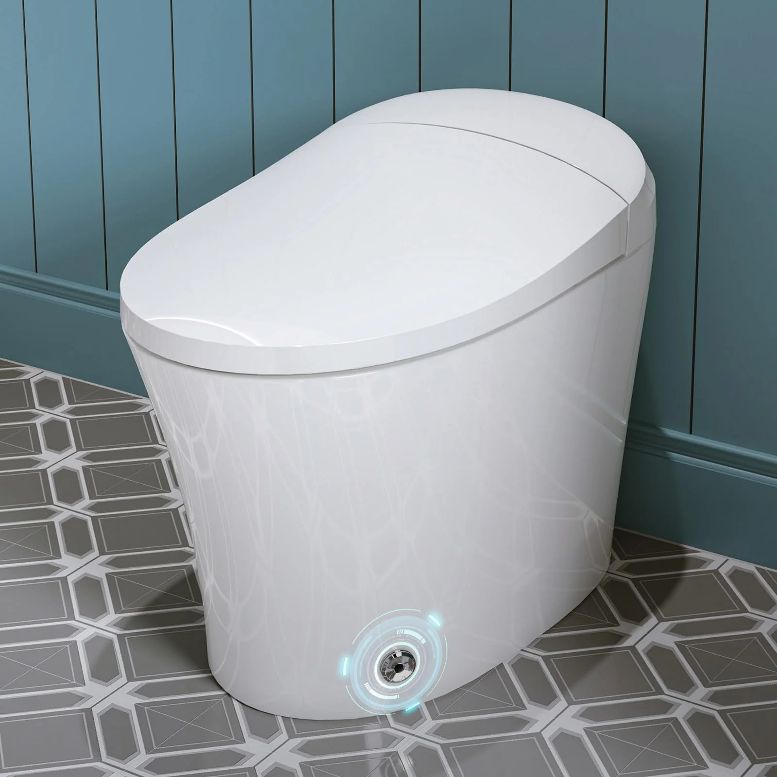 Horow Smart Toilet with Heated Seat, Automatic Power Flush Tankless,Ceramic One Piece Toilets for Bathroom - Womvr