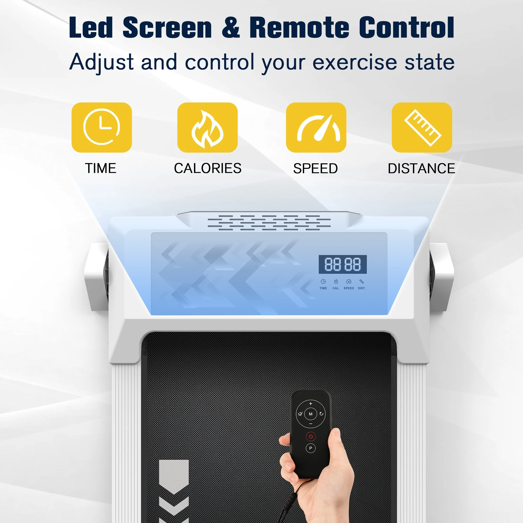 Incline Walking Pad Under Desk Treadmill Portable with Remote 265LBS 2.25HP Workout Fitness, Black - Womvr