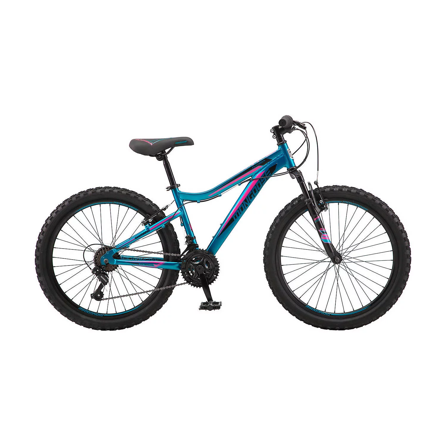Mongoose 24 in. Mountain Bicycle, 21 Speed, Teal-Gender:Women - Womvr