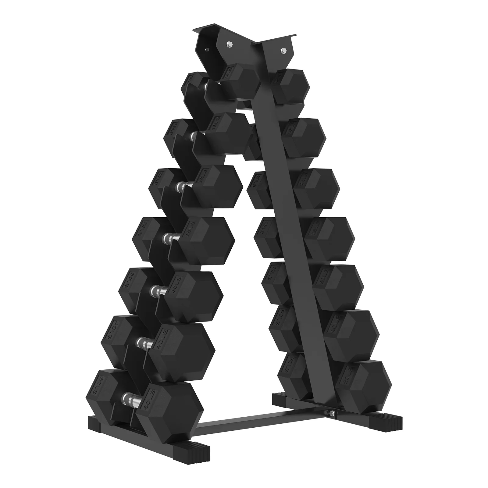 Mikolo Rubber Hex Dumbbell Set with Racks, Multiple Options in 160/200/380/450/550lbs, Strength Training Weight Set Home Gym - Womvr