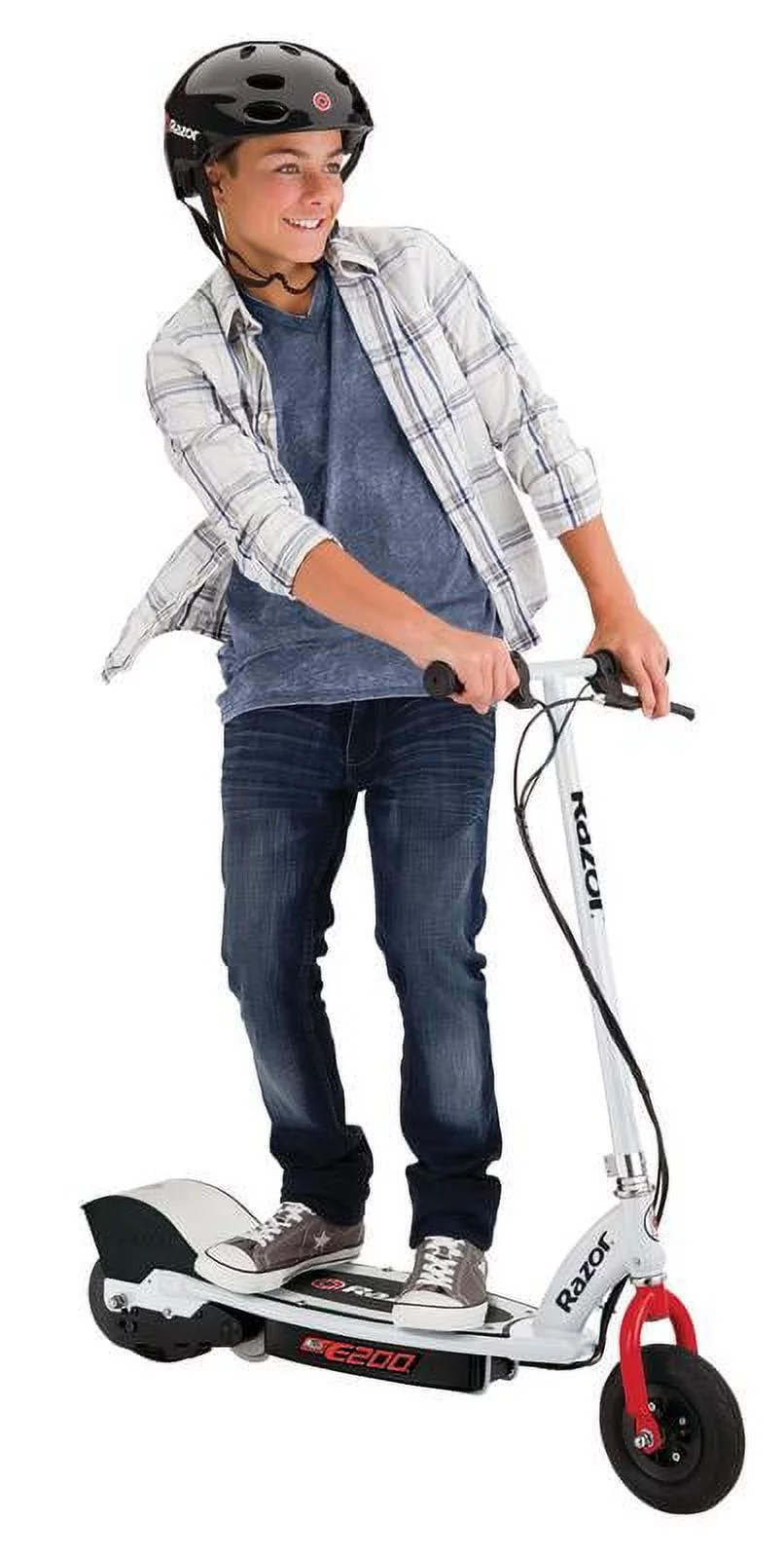 Razor E200 Electric Scooter - White, for Ages 13+ and up to 154 lbs, 8