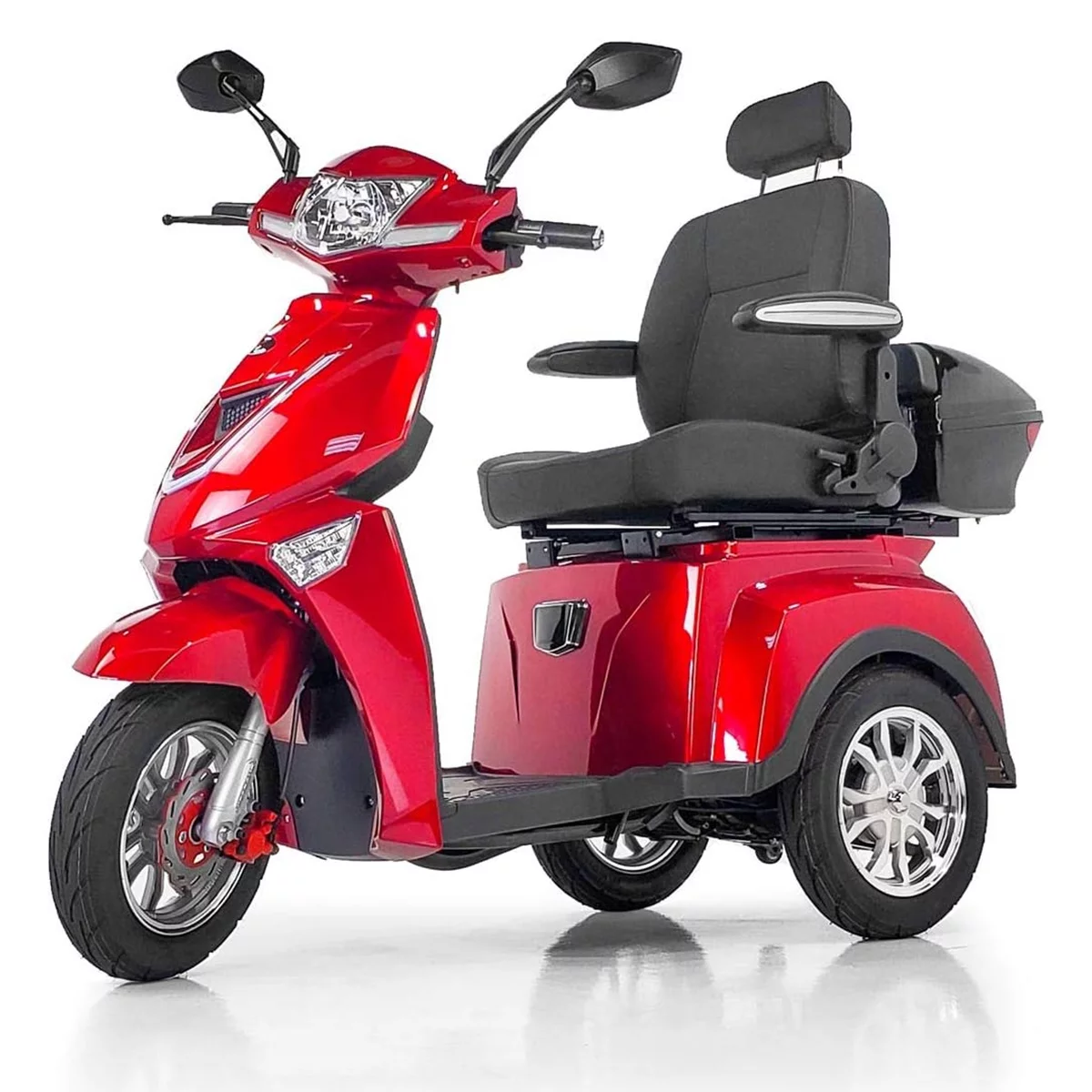 Veloce-Long Range Fast 3 Wheel Mobility Scooter, 300 lb. Weight Capacity (Red) - Womvr