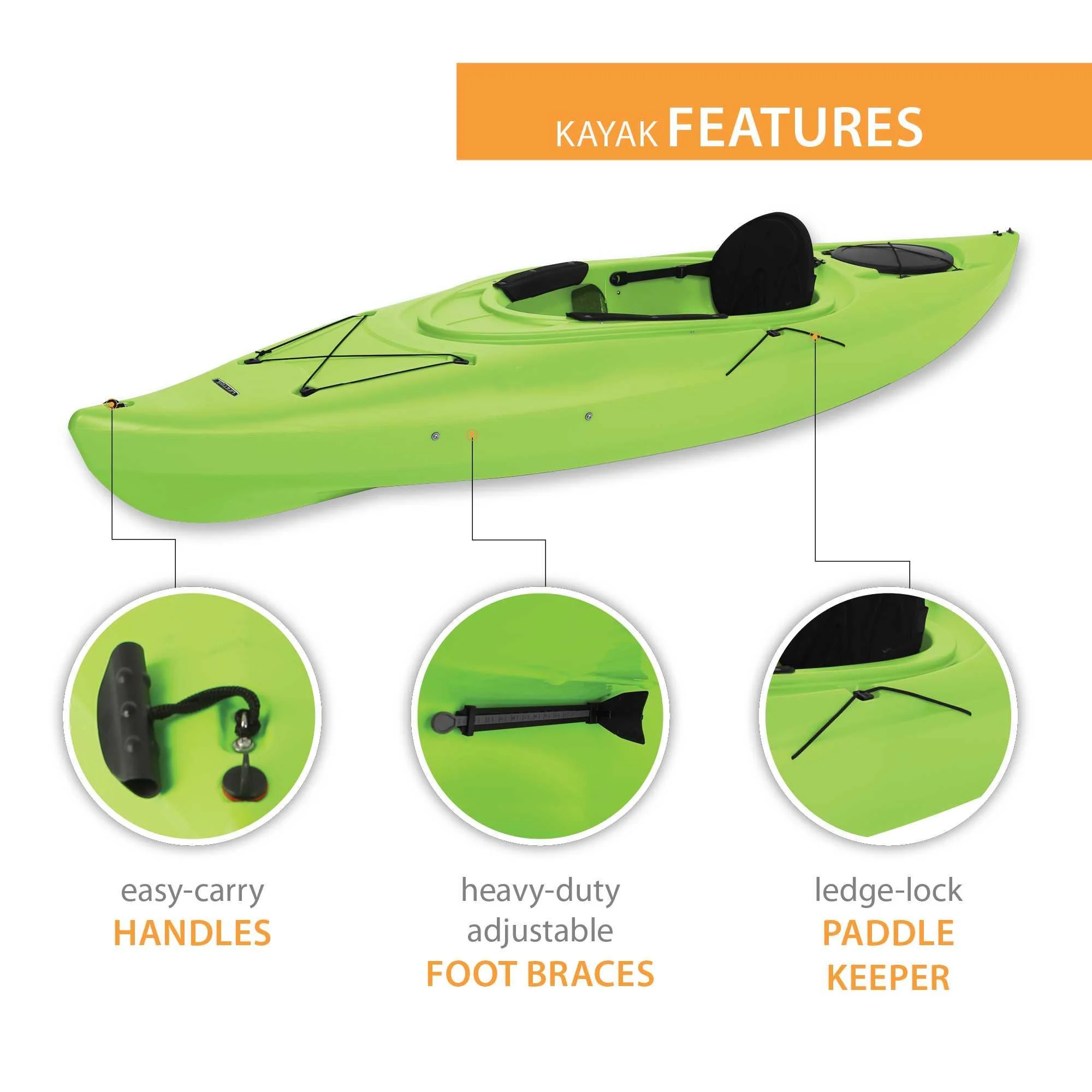 Lifetime Guster 10 ft Sit-Inside Kayak, Lightning Fusion (90852) - Womvr