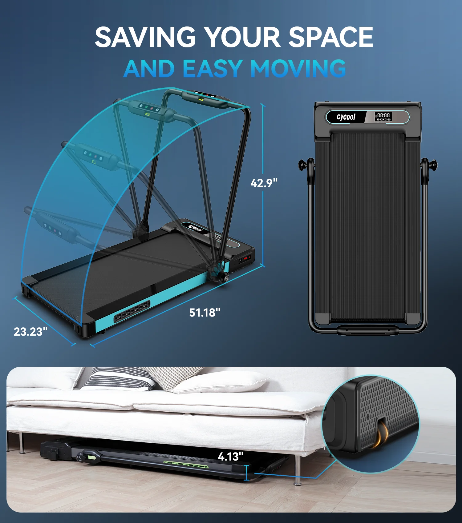 TOSSFD 2.5HP Folding Treadmill with Display Screen Electric Running Walking Machine for Home Fitness R46201 - Womvr