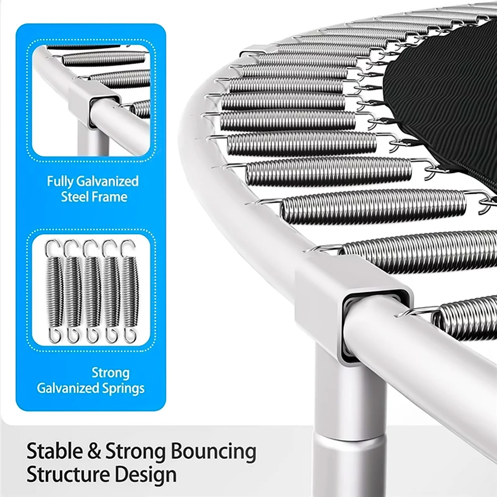 SEGMART 14FT Blue Trampoline for Kids with Basketball Hoop and Enclosure Net/Ladder, Blue - Womvr