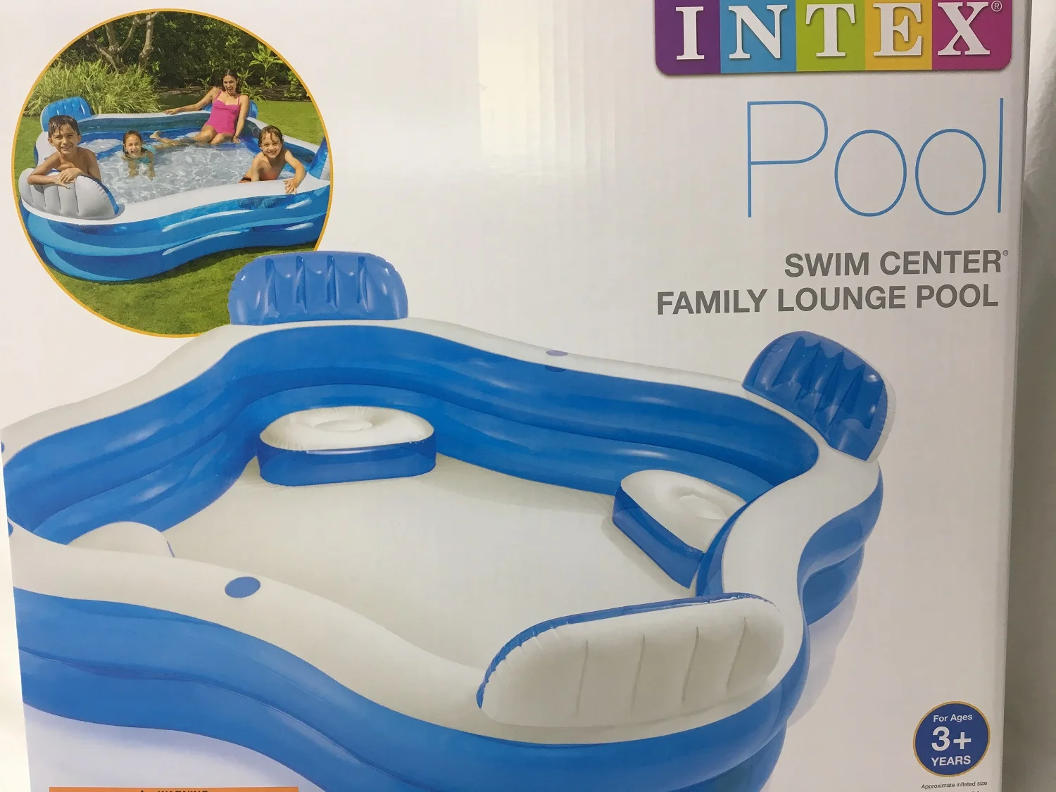 Intex Swim Center Family Lounge Inflatable Pool, 90
