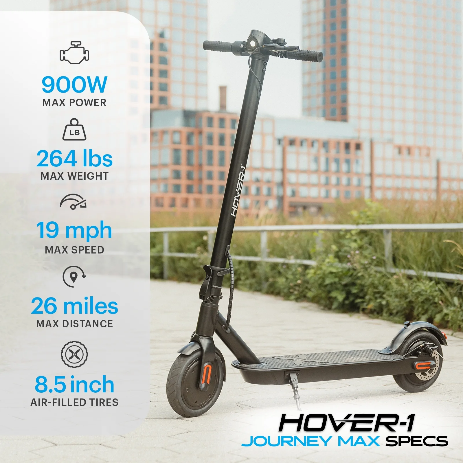 Hover-1 Journey 2.0 Self Balancing Electric Scooter for Teens, 16 mph Max Speed, UL 2272 Certified, Black - Womvr