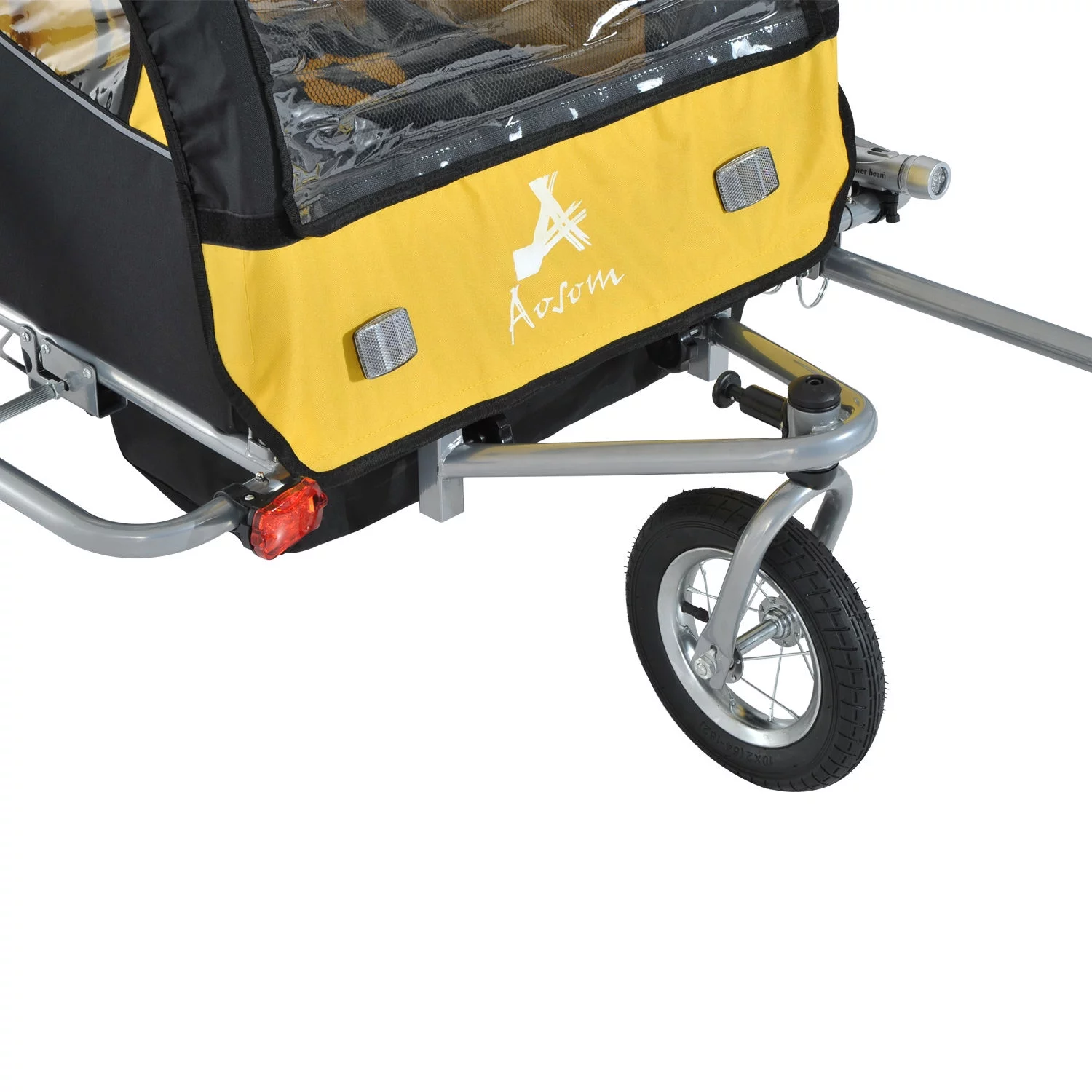 Aosom 2-in-1 Double Child Two-Wheel Bicycle Cargo Trailer with 2 Safety Harnesses, Green - Womvr