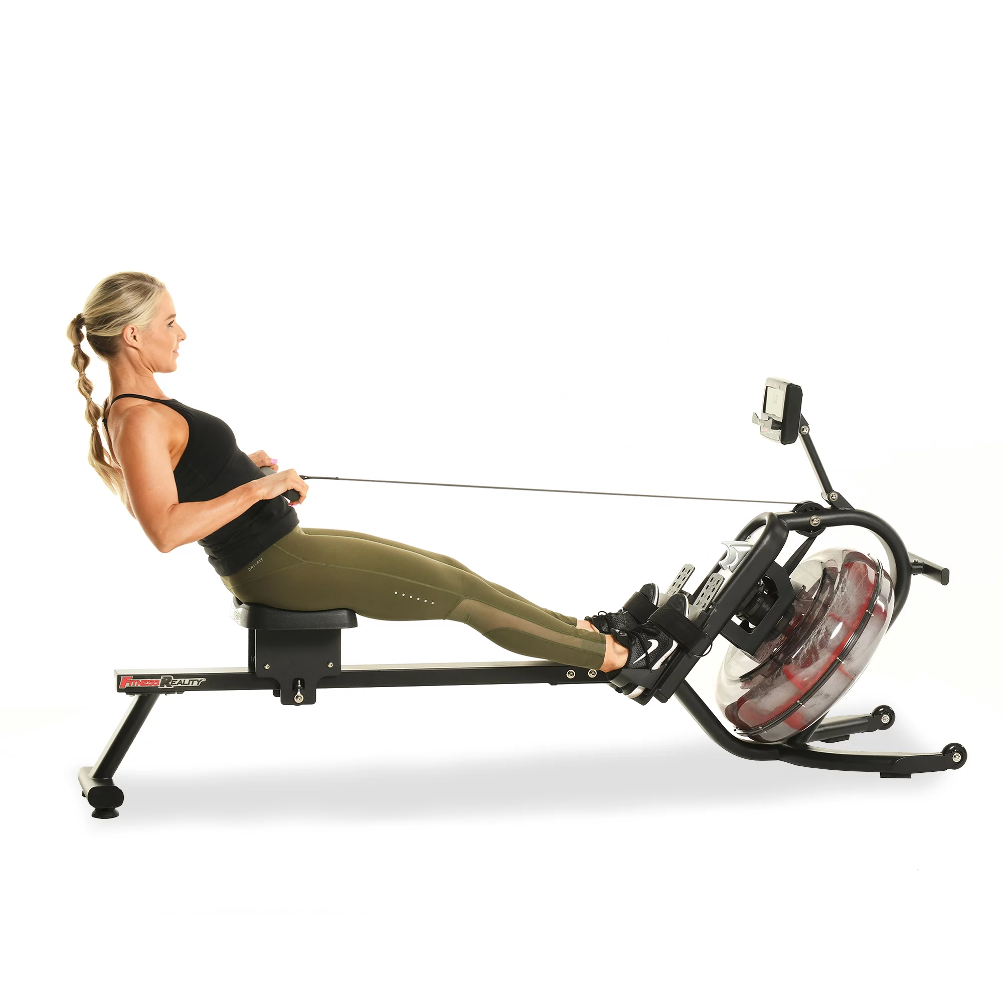 Fitness Reality 3000WR Water Rower Rowing Machine with HIIT Workout, 300 lbs weight capacity - Womvr