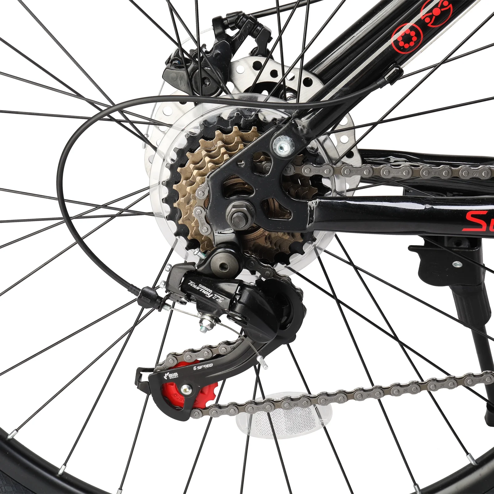 UBesGoo Folding Mountain Bike Shimano 21-Speed, with 26 inch Wheels, Red - Womvr