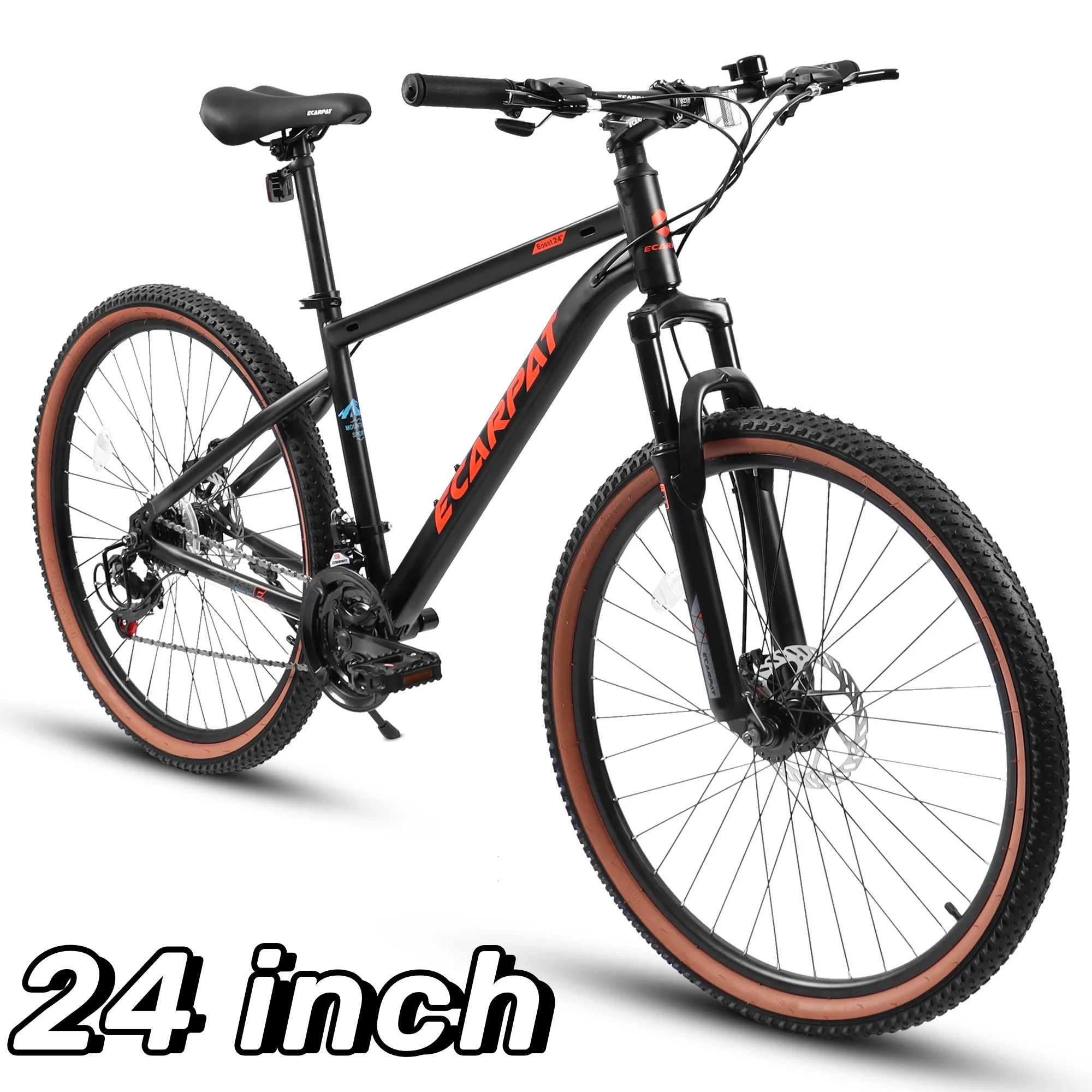 CHAMPIERRE 24 inch Mountain Bike for Men Women, Shimano 21-Speed Bicycle with Disc Brake Thumb Shifter, Black - Womvr