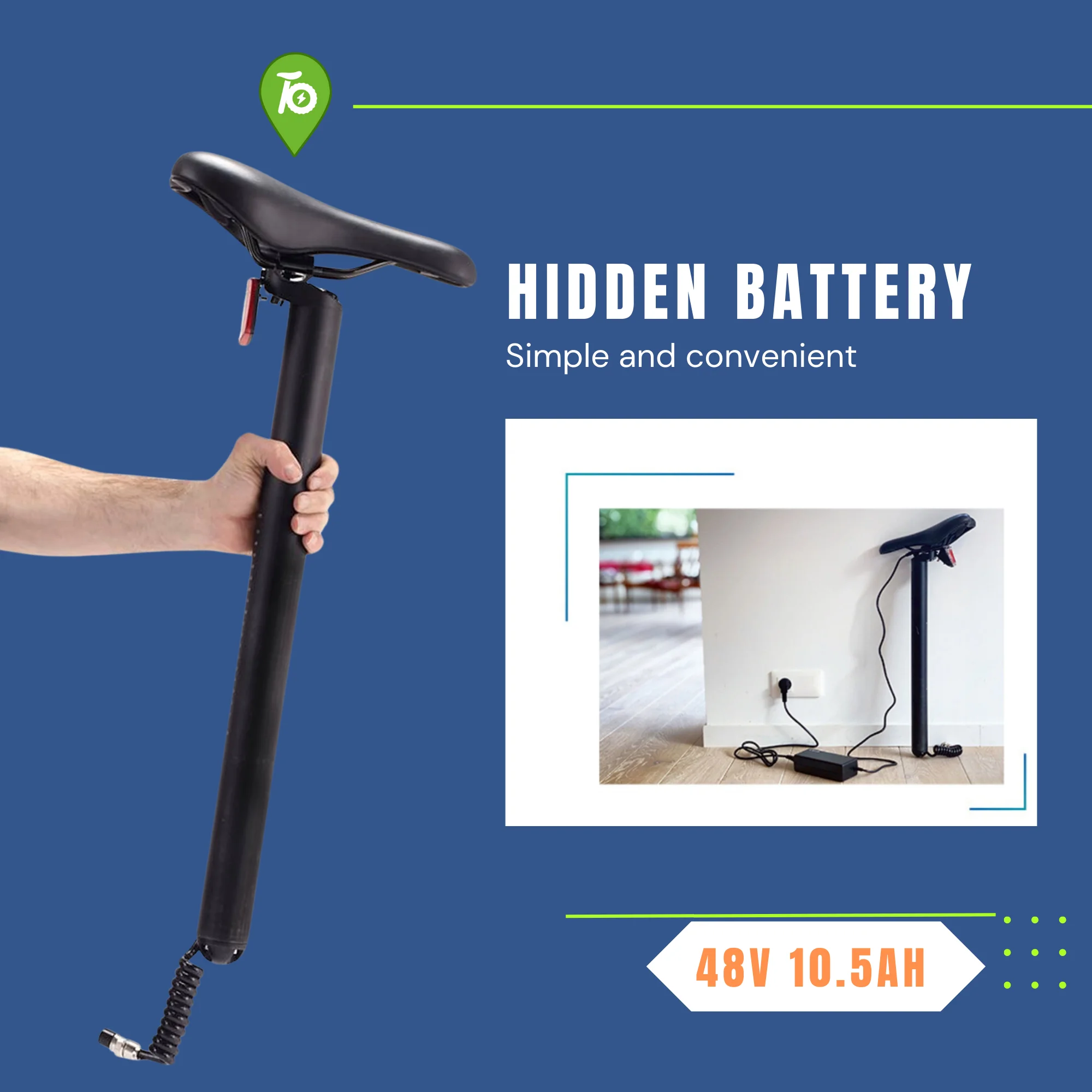 Qualisports Foldable Ebike for Adults, 500W with Removable Battery, 48V 10.5Ah Fat Tire Electric Bicycle, 7-Speed - Womvr