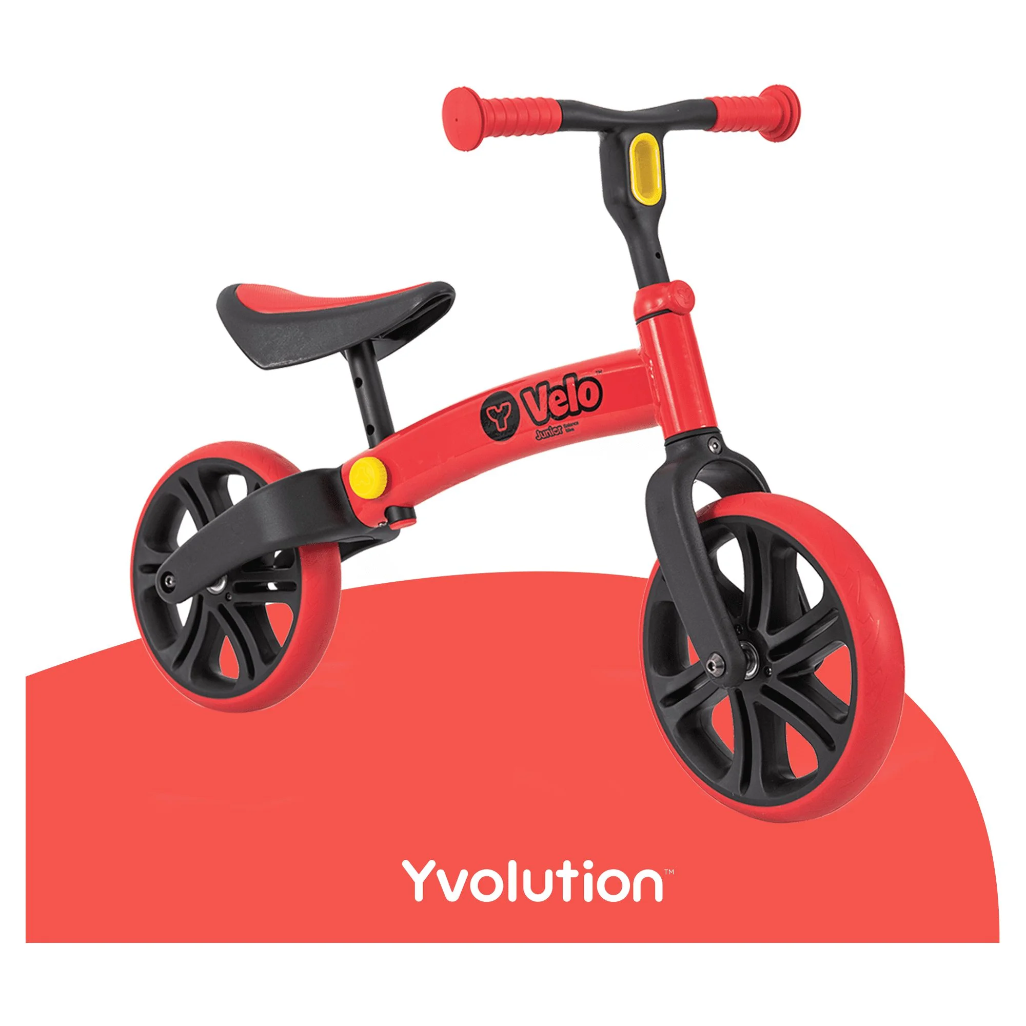 Yvolution Velo Toddler Balance Bike 9'' Wheel (Red) Boys and Girls, 18 Months to 3 Years Old - Womvr