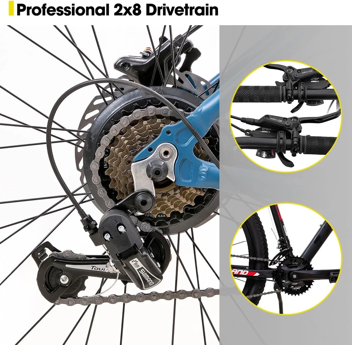 Hiland 29 Inch Mountain Bike for Men, Hardtail Trail MTB Bicycle, Black - Womvr