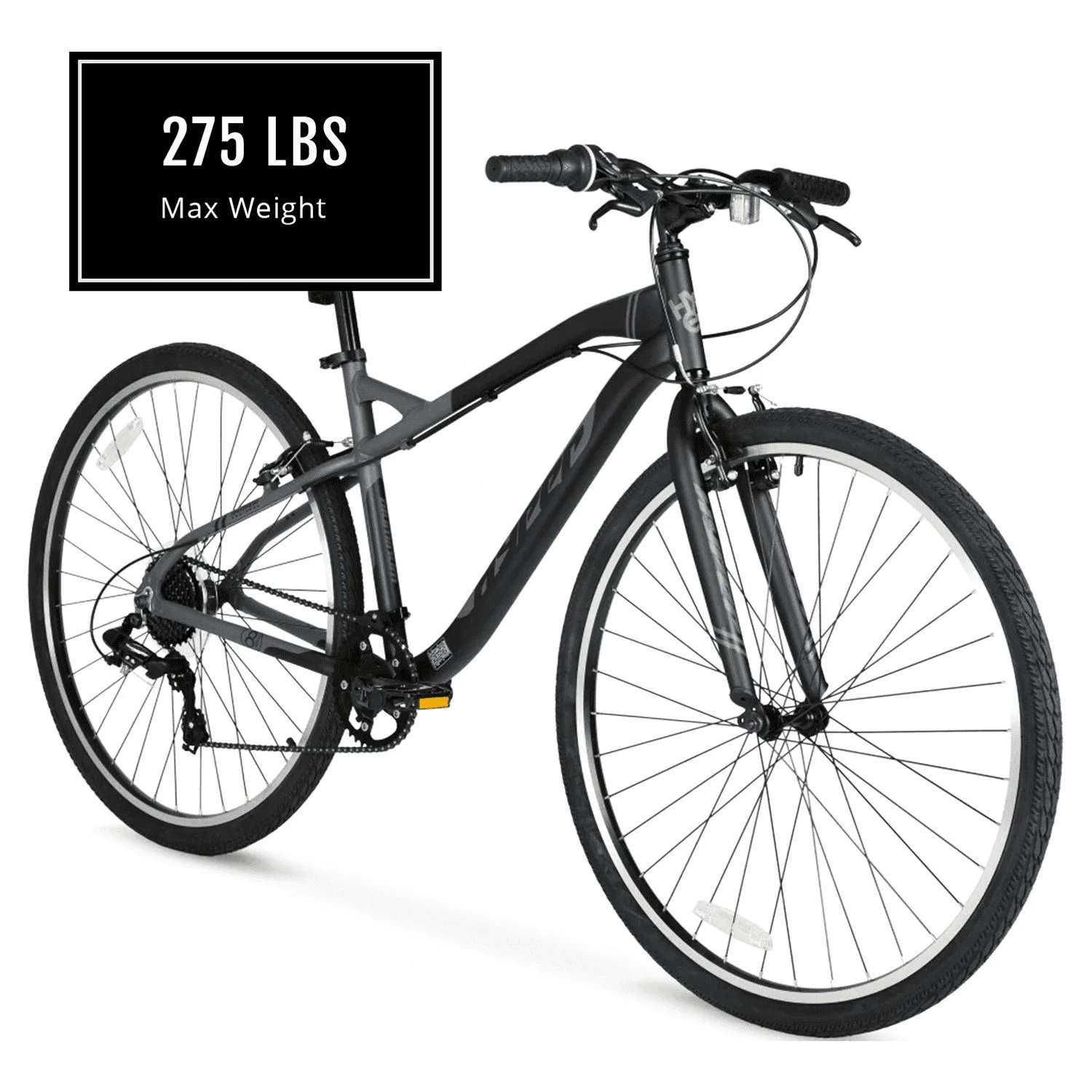 Hyper Bicycles 700c Urban Bike for Adults, Gray - Womvr