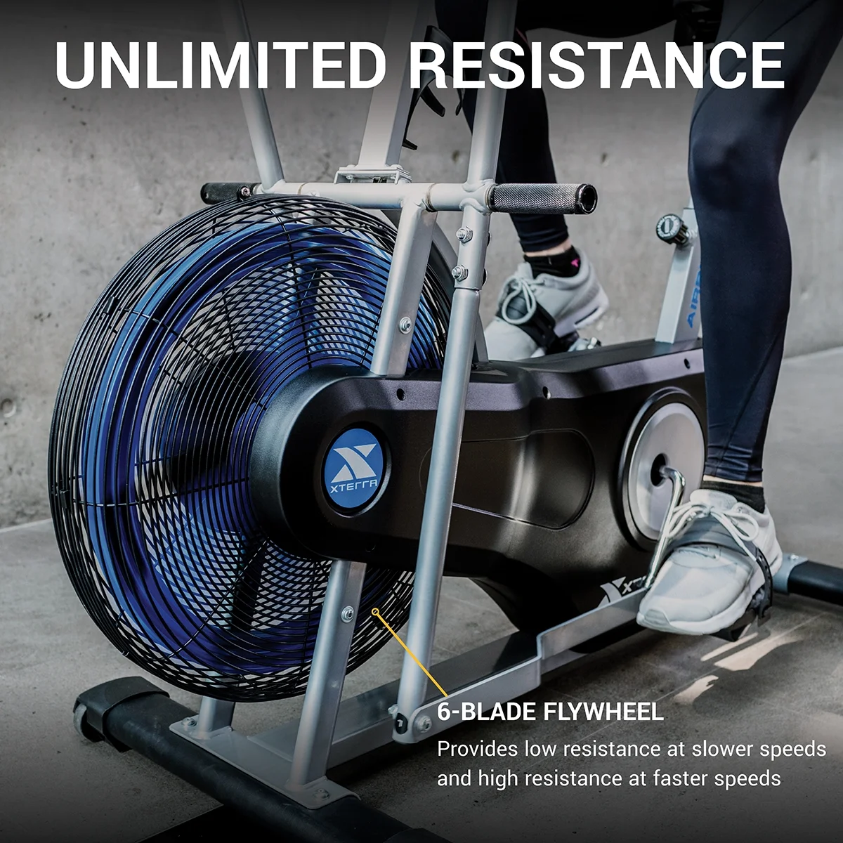 XTERRA Fitness AIR350 Low Impact Full Body Workout Exercise Bike with Wind Resistance and LCD Display - Womvr