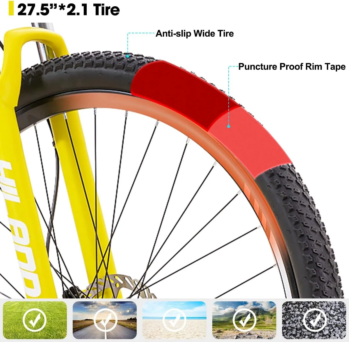 Hiland 29 Inch Mountain Bike for Men, Hardtail Trail MTB Bicycle, Black - Womvr