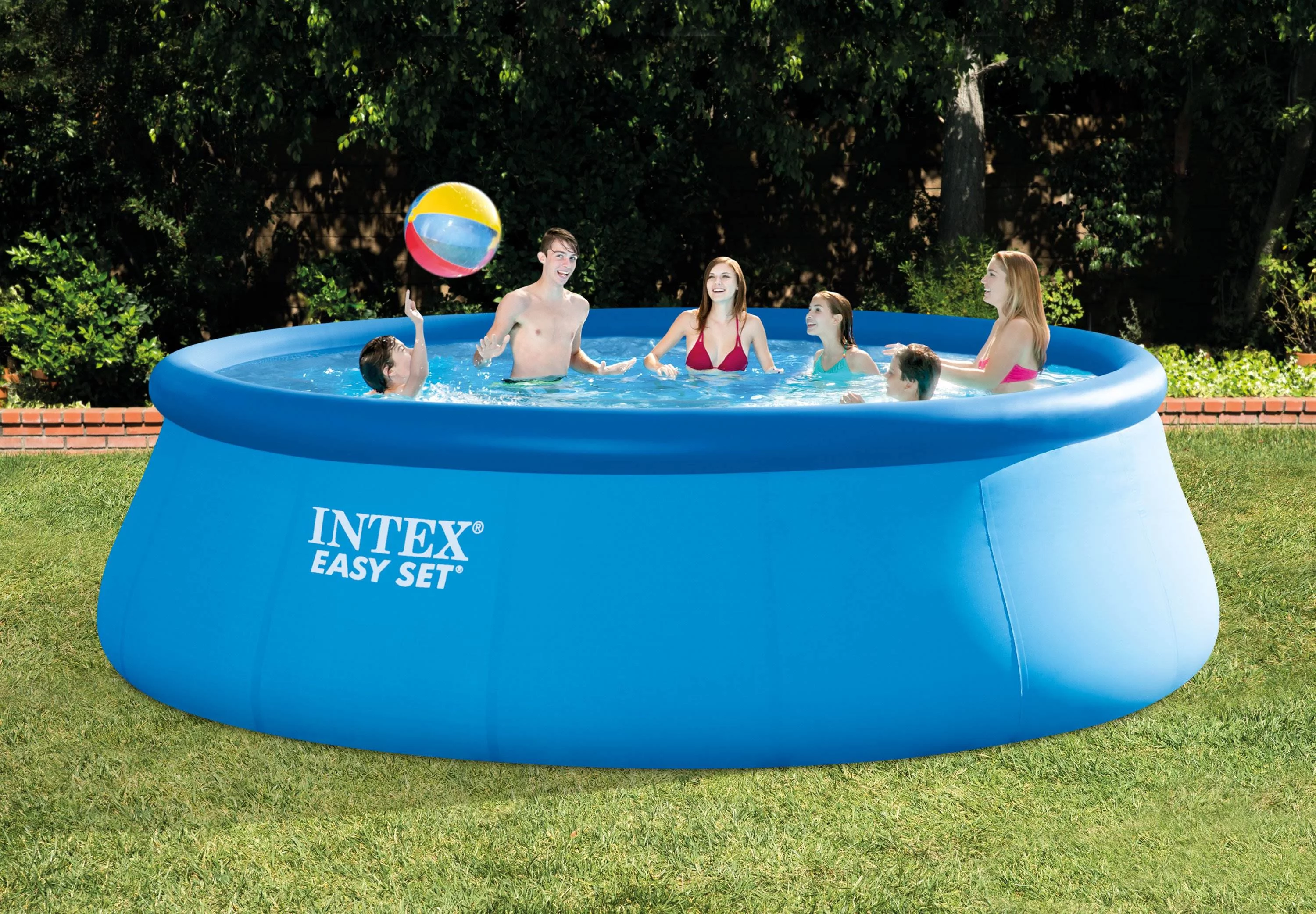 Intex 15ft x 48in Easy Set Above Ground Inflatable Pool w/ Pump and Solar Cover - Womvr