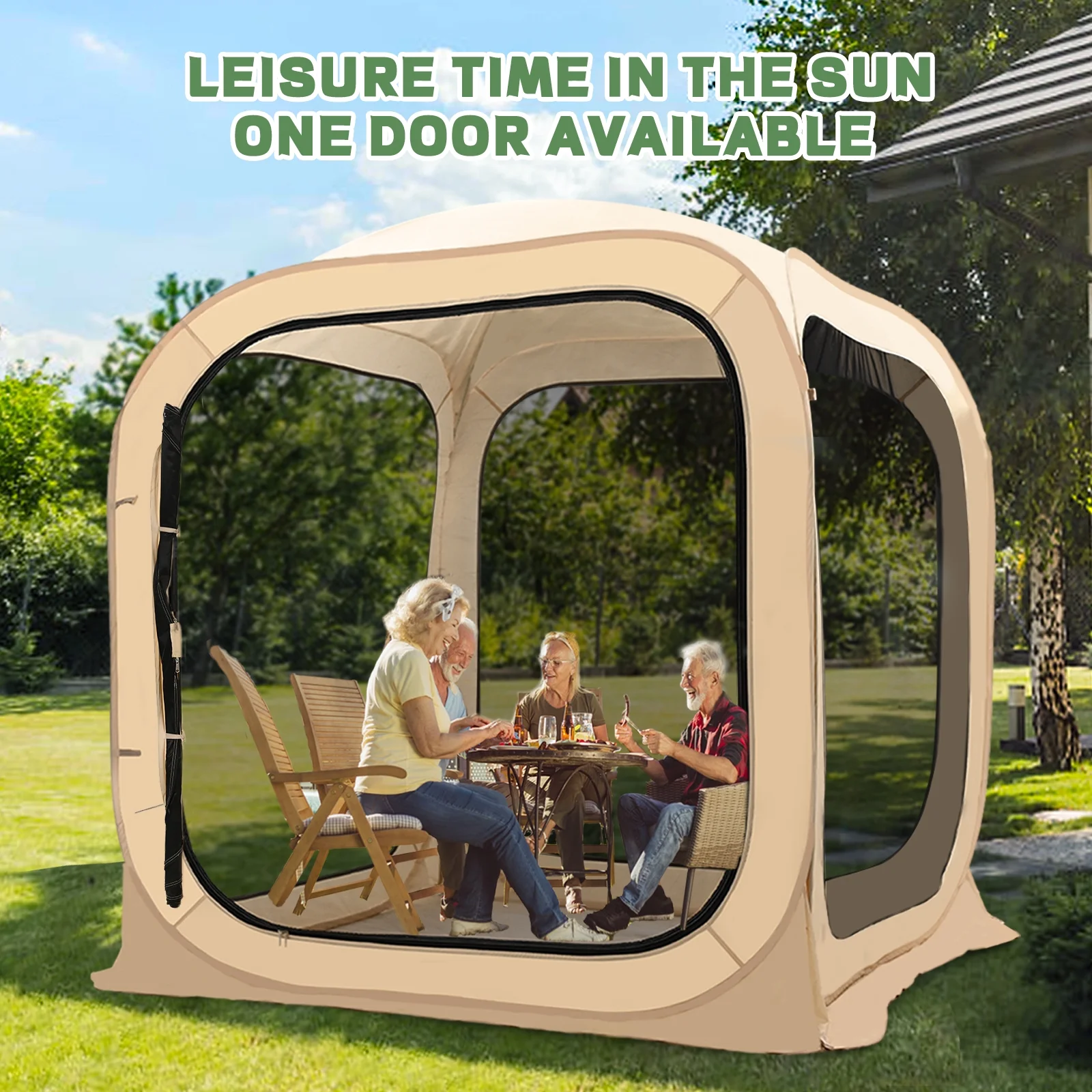 NAIZEA Instant Pop-Up Sports Mesh Tent, Outdoor Screen House Tent - Womvr