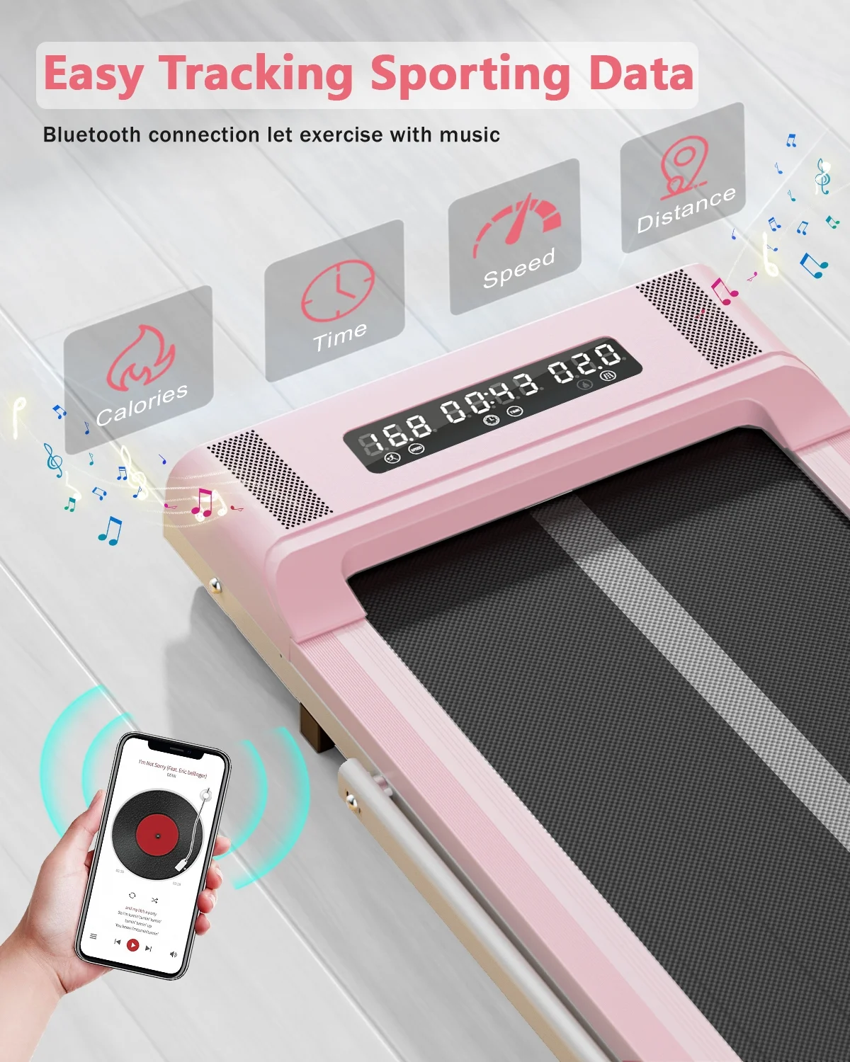 Bigzzia Treadmill Under Desk Treadmill 2 in 1 Folding Treadmill, Treadmills for Home Maximum Weight 265 lbs Gray - Womvr