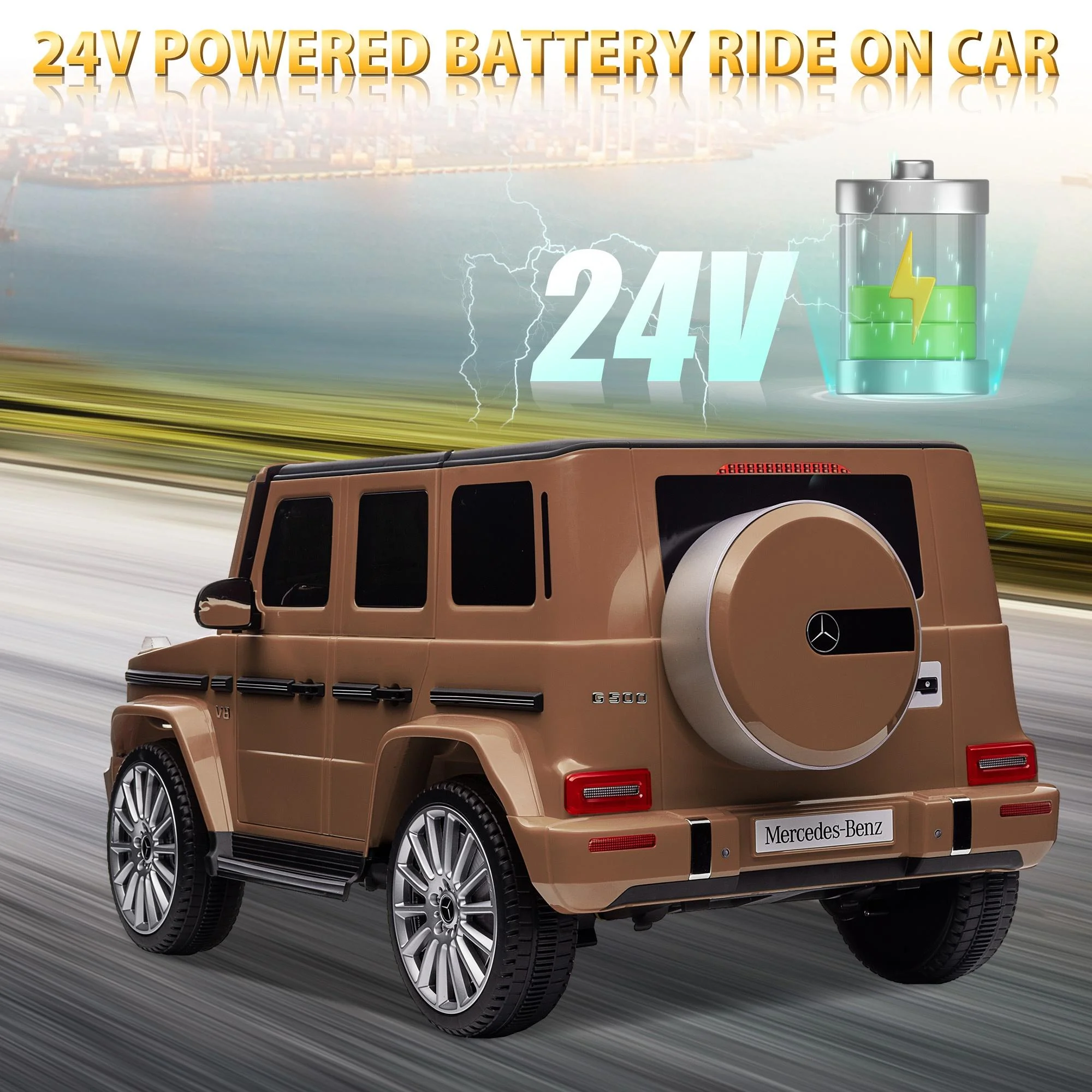 24V Ride on Car with Remote Control for Kids Mercedes Benz Ride on Car Toy for Boys and Girls 3-6 Years Old, Electric Vehicle, Bluetooth, LED Light, White - Womvr
