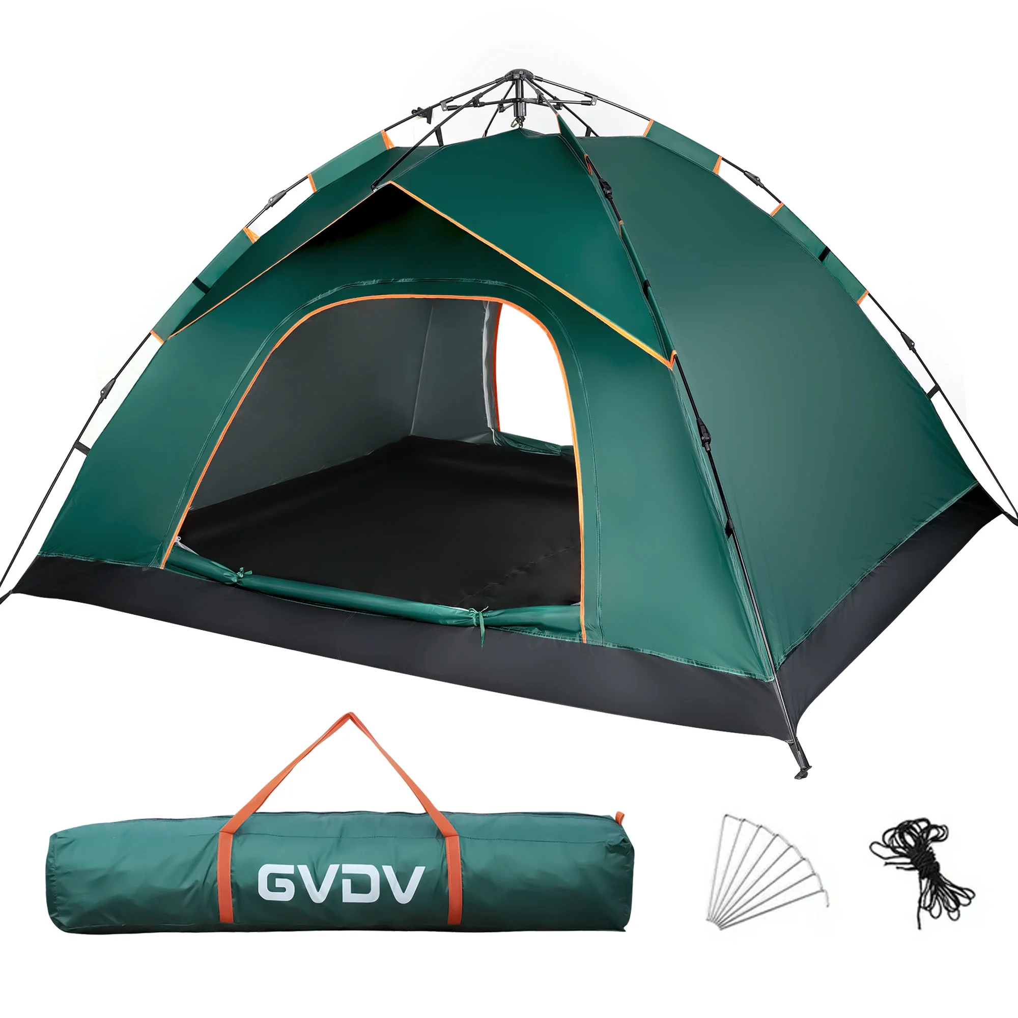 4 Person Camping Tent, GVDV Instant Easy Pop up Tents for Camping Family, 110