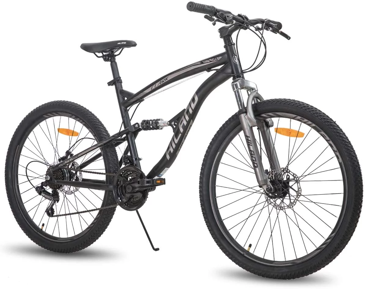 Hiland Full-Suspension Mountain Bike, Shimano 21 Speeds, 26 Inch Wheels, for Men Women MTB Bicycle Trail Bike, Green - Womvr