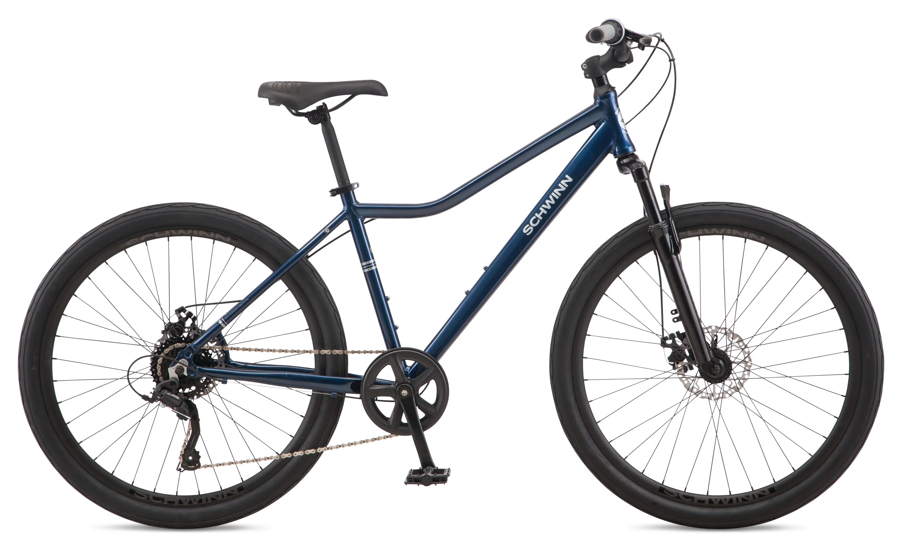 Schwinn Junction 27.5 inch Mens Hybrid Bike, 7 Speed Adult Bicycle, Navy - Womvr