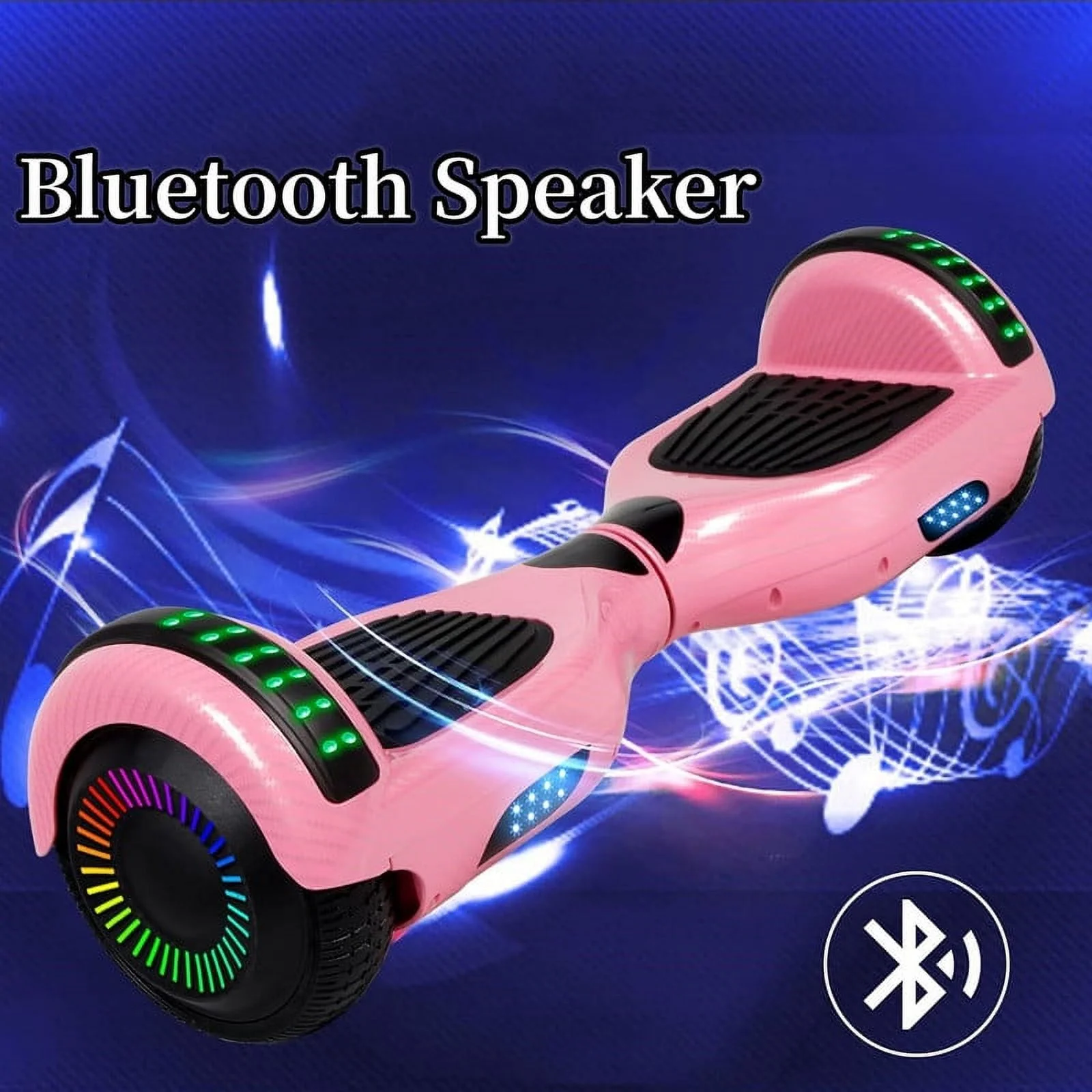 SISIGAD Hoverboard with Seat, 6.5 inch Hoverboard Go Kart Combo with Bluetooth Speaker & LED Lights for Kids Adults - Womvr