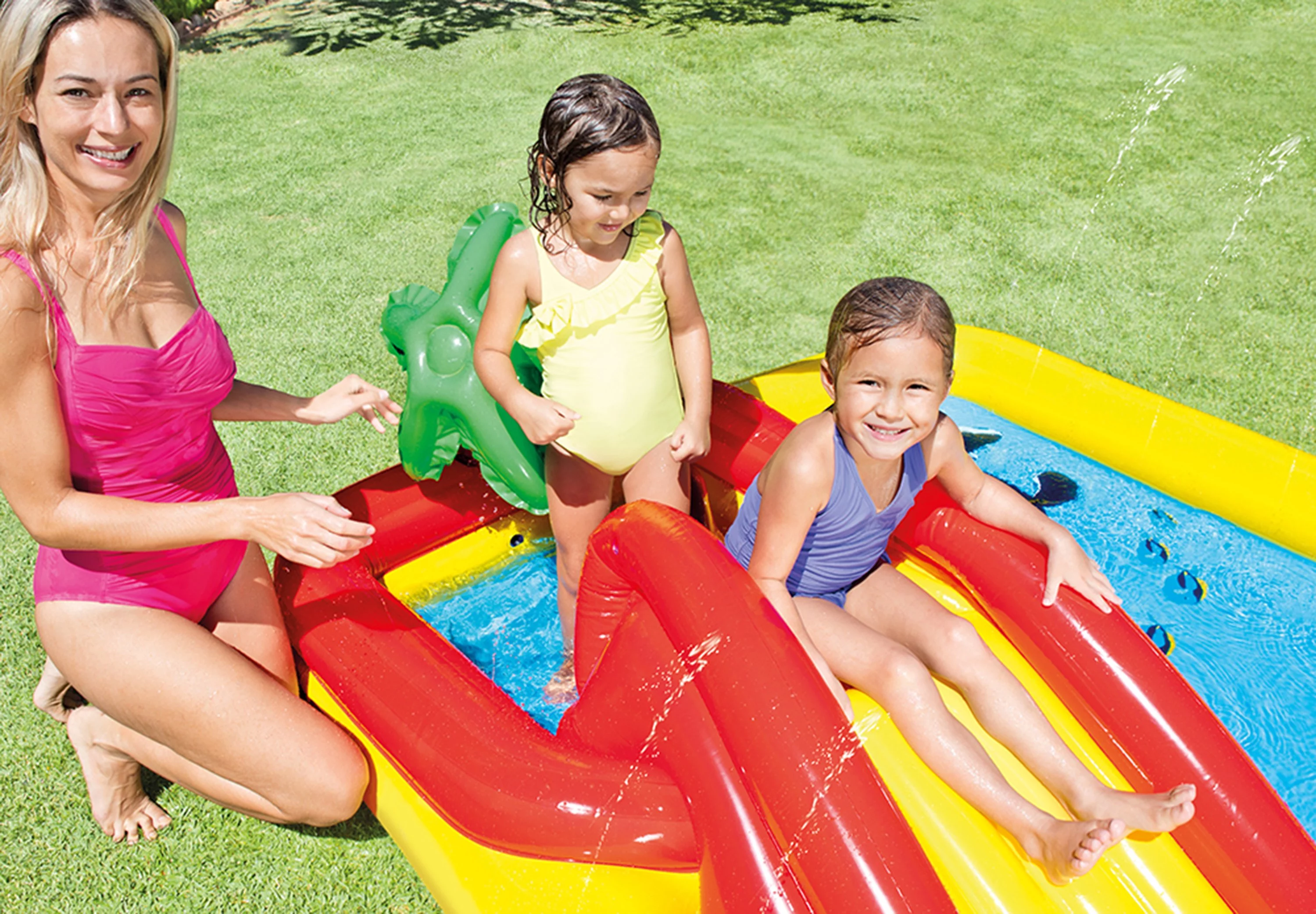 Intex 120V Quick Fill AC Electric AirPump & Intex Inflatable Ocean Play Kid Pool - Womvr