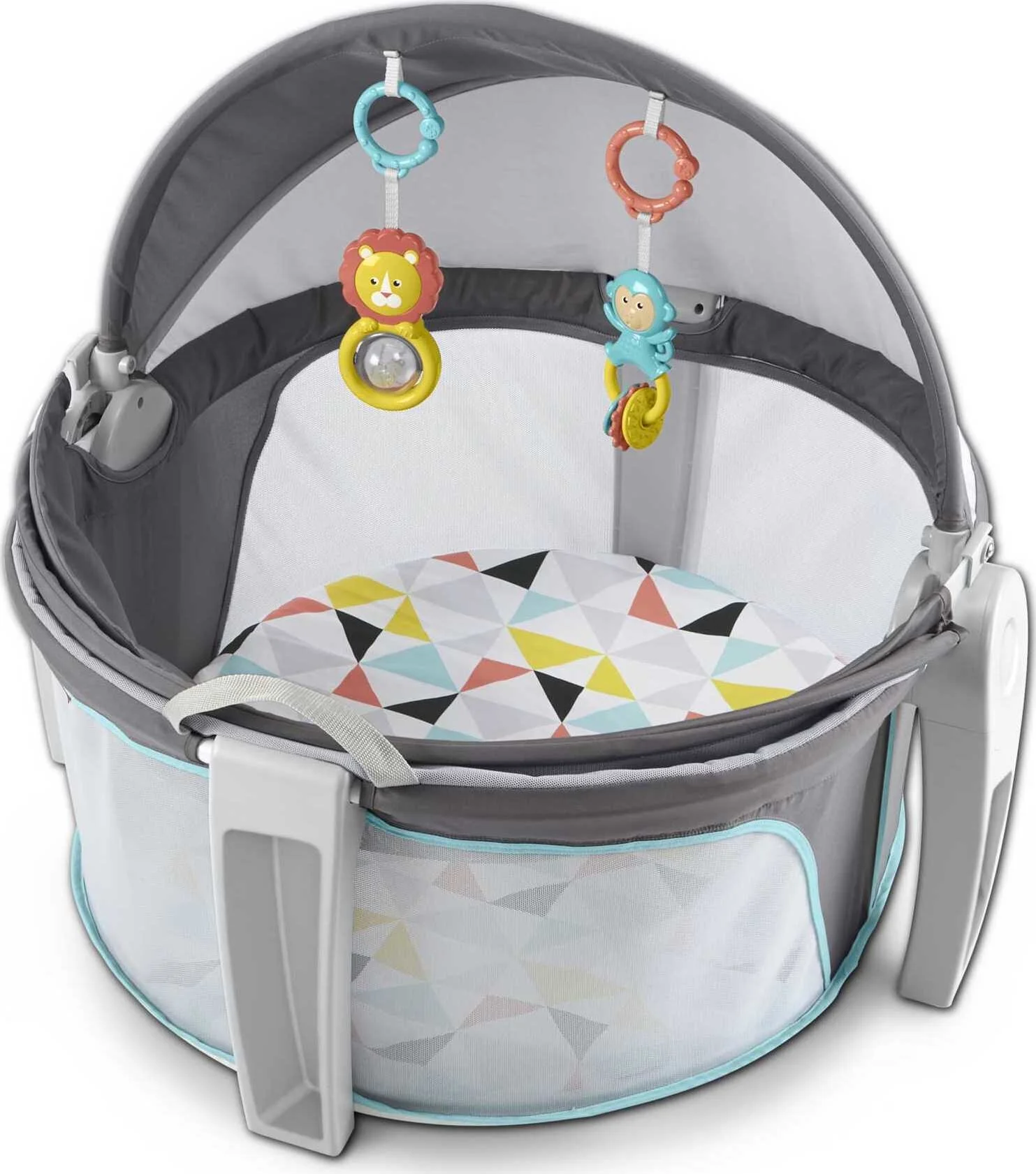 Fisher-Price On-the-Go Infant Dome Portable Bassinet and Play Space with Toys, Windmill - Womvr