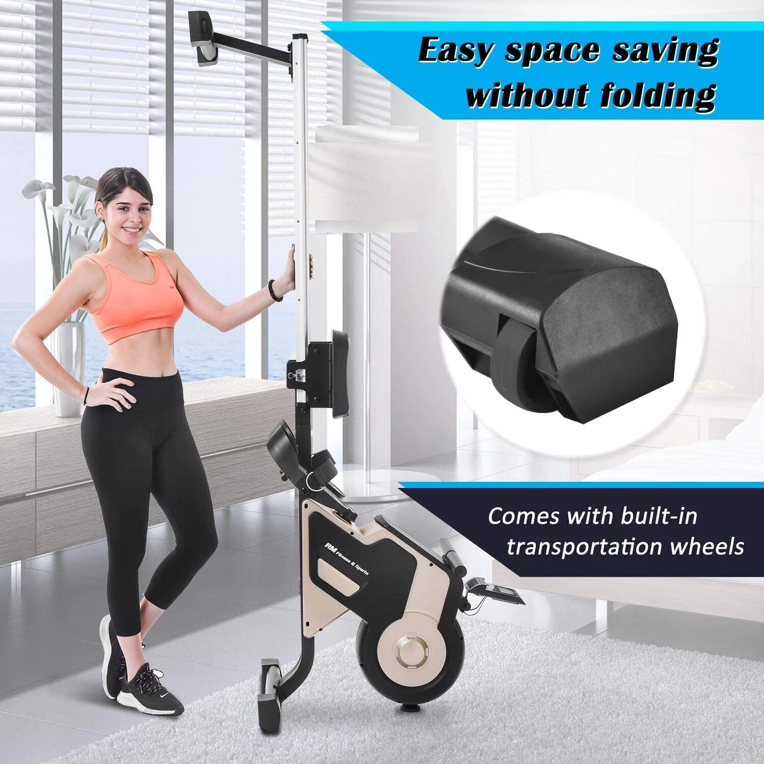 Fitness Rowing Machine Rower Ergometer, with 12 Levels of Adjustable Resistance, Digital Monitor - Womvr