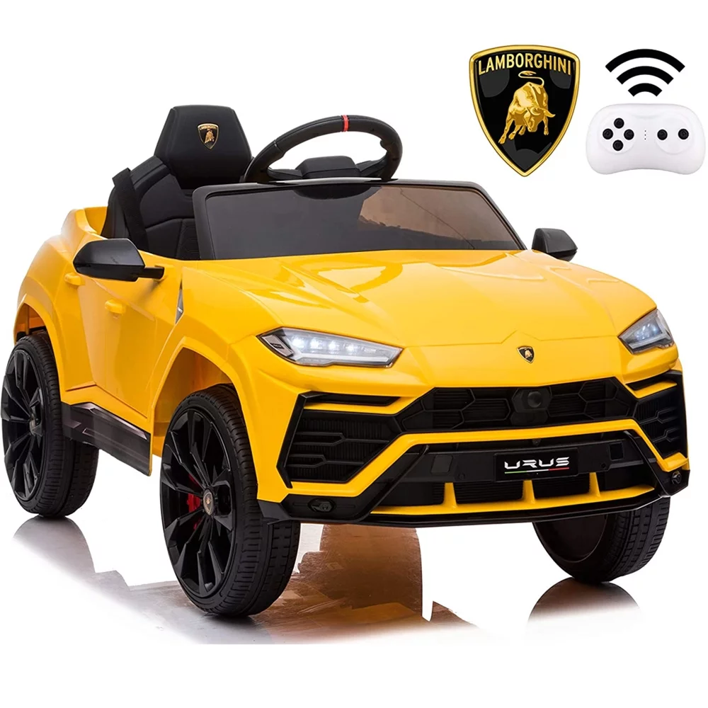 Lamborghini Urus 12V Electric Powered Ride on Car Toys for Girls Boys, Black Kids Electric Vehicles Ride on Toys with Remote Control, Foot Pedal, MP3 Player and LED Headlights, CL61 - Womvr