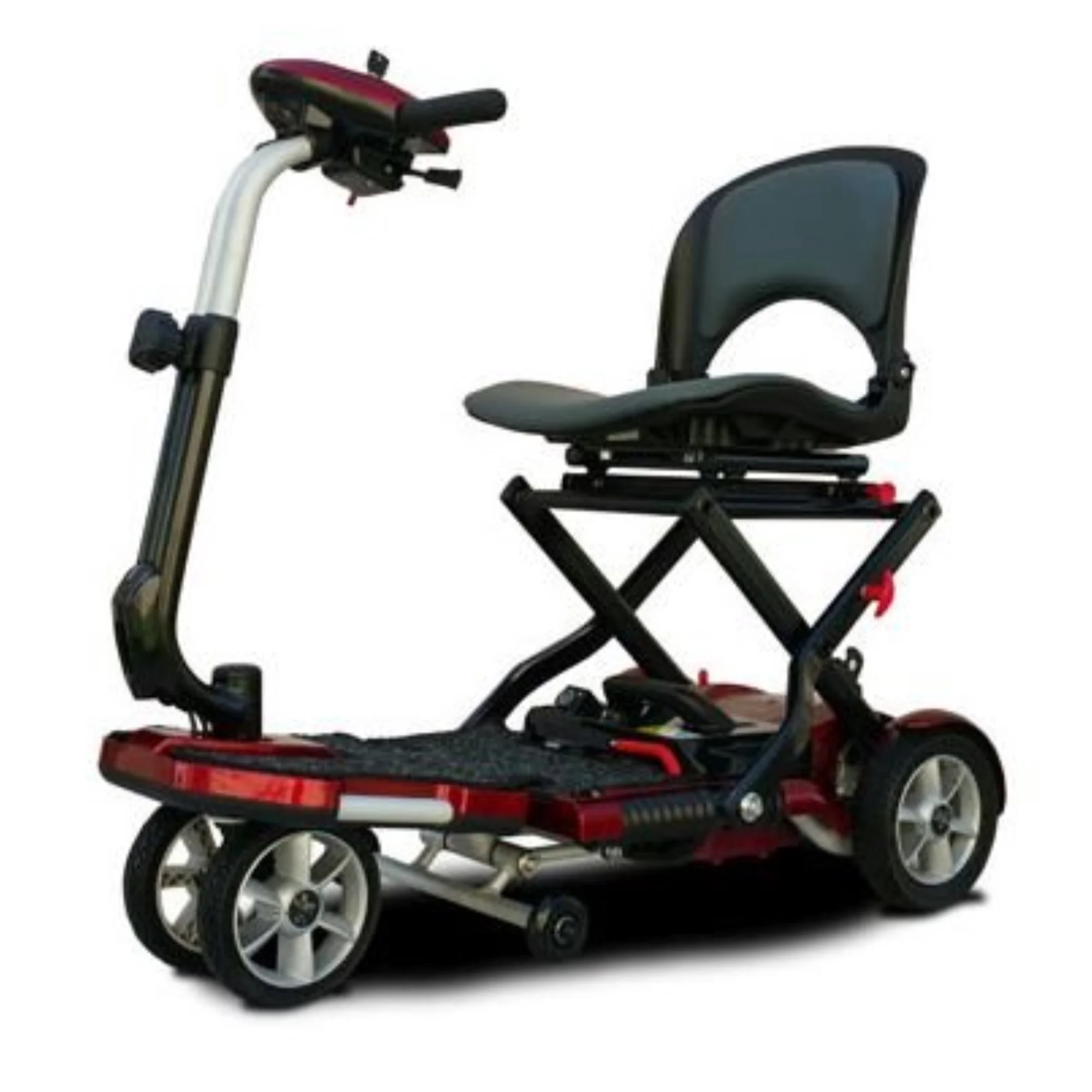 EV Rider Transport AF Automatic Folding Mobility Scooter, Burgundy Red, 3 Year Warranty - Womvr
