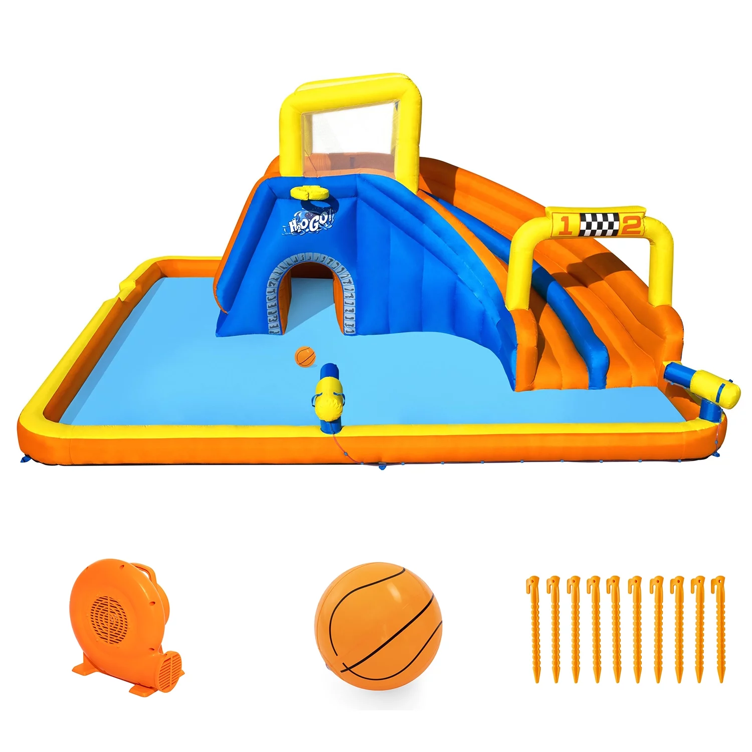 Bestway H2OGO! 18' x 16.5' x 8.6' Super Speedway Child Inflatable Water Park - Womvr