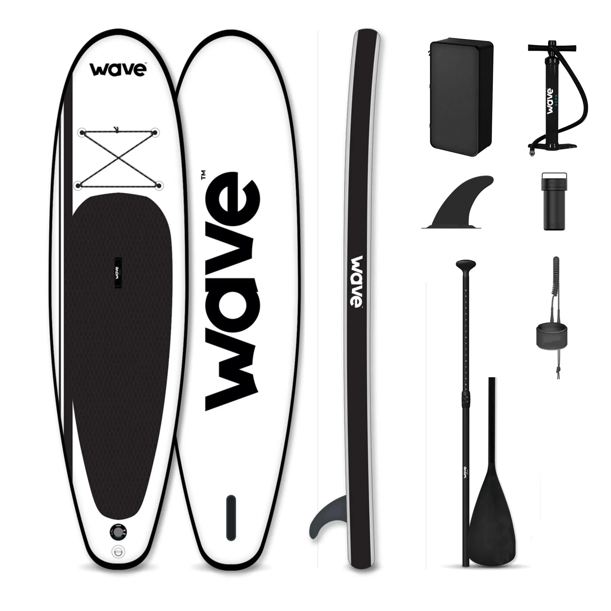 Wave Classic SUP Package | White Stand Up Inflatable Paddle Board 11ft - Womvr