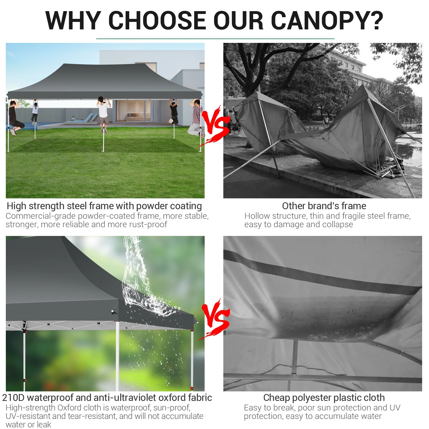SANOPY 10' x 20' Outdoor Canopy Tent EZ Pop up Canopy Party Tent Outdoor Event Instant Tent Gazebo with 6 Removable Sidewalls & Carry Bag for Camping Wedding Picnic(Blue) - Womvr
