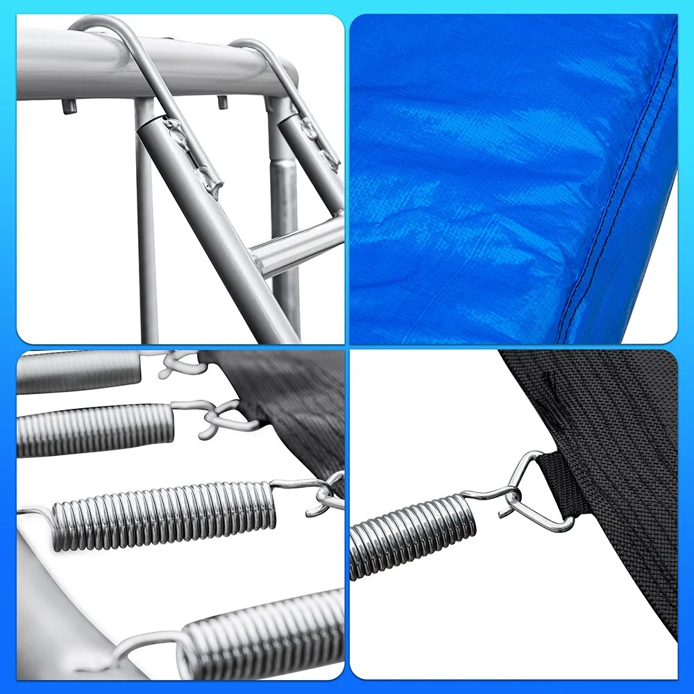 Highsound 12 FT Trampoline for Adults/Kids with Safety Enclosure Net, Basketball Hoop and Ladder, Heavy Duty Outdoor Recreational Trampolines for Family, Easy Assembly - Womvr