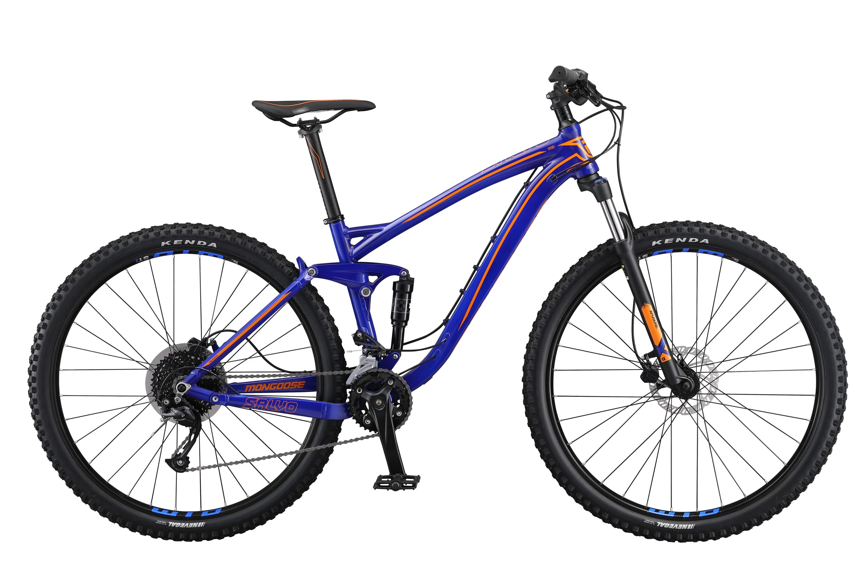 Mongoose Salvo 29 Sport Adult Unisex 29-in. Full Suspension Mountain Bike, Blue - Womvr