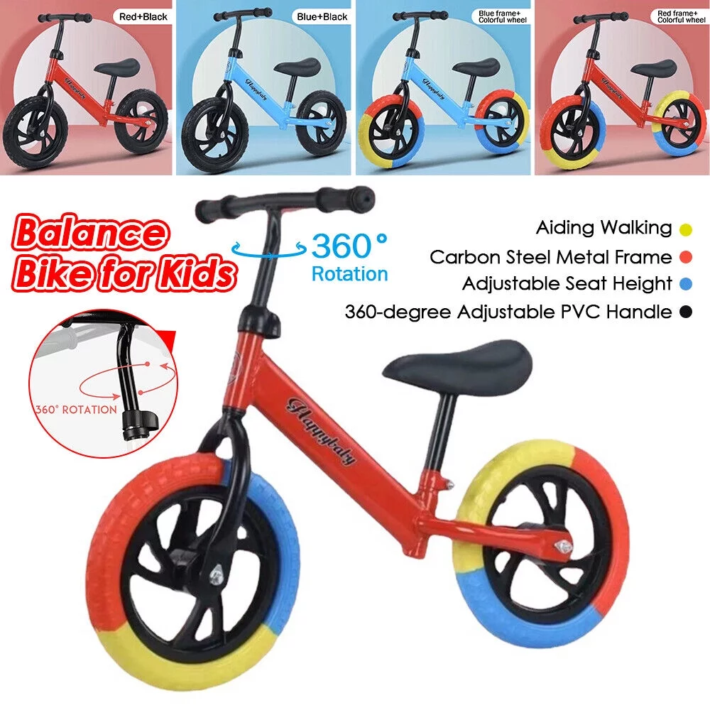 Kids Balance Bike Toddler Training Bicycle Wheels Walking For 2-6 Years Children Kid Christmas Halloween Gift - Womvr