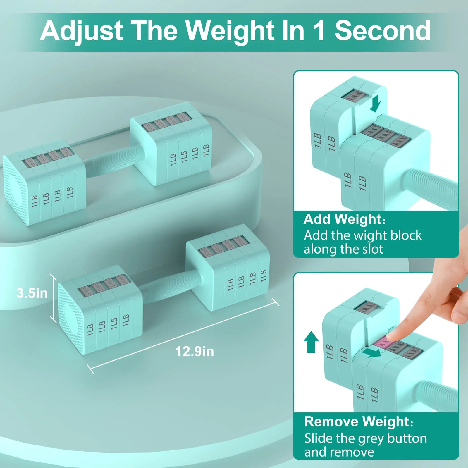 Adjustable Dumbbells Set of 2, Hand Weights Sets with 5 Levels 3lb, 5lb, 7lb, 9lb, 11lb, Adjustable Weight Dumbbells for Women/Men Home Gym Full Body Workout - Womvr