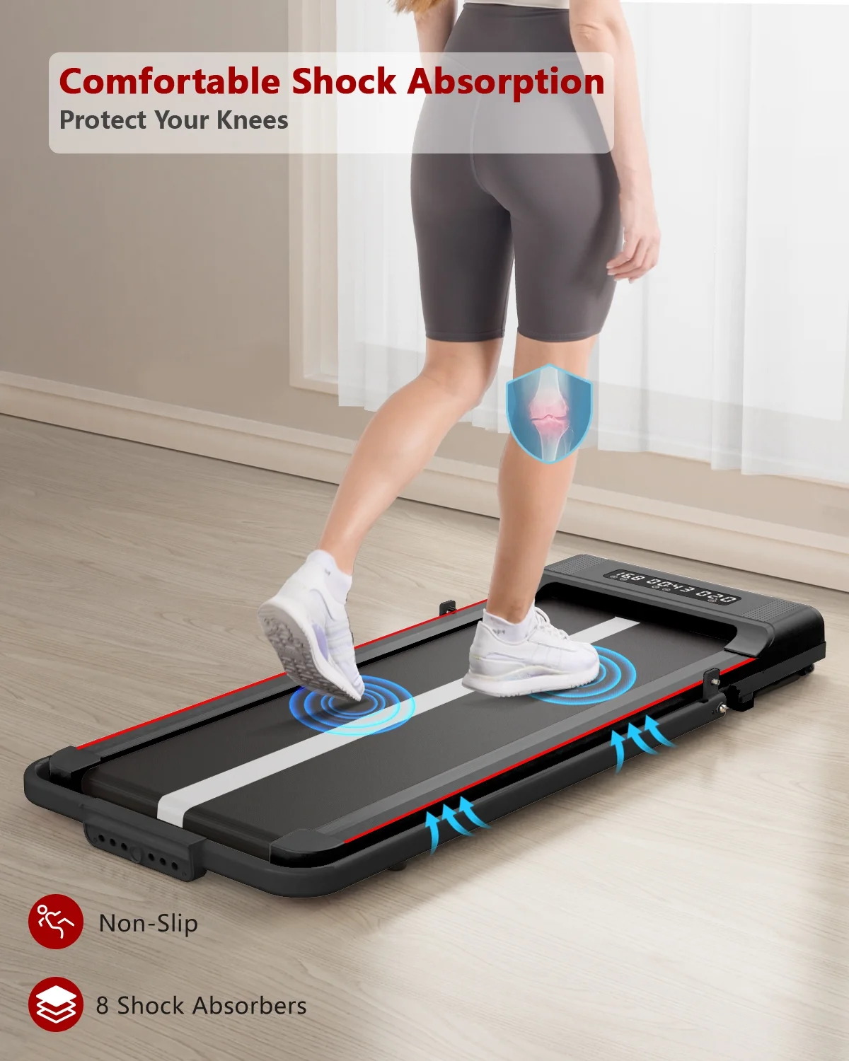 Bigzzia Treadmill Under Desk Treadmill 2 in 1 Folding Treadmill, Treadmills for Home Maximum Weight 265 lbs Gray - Womvr