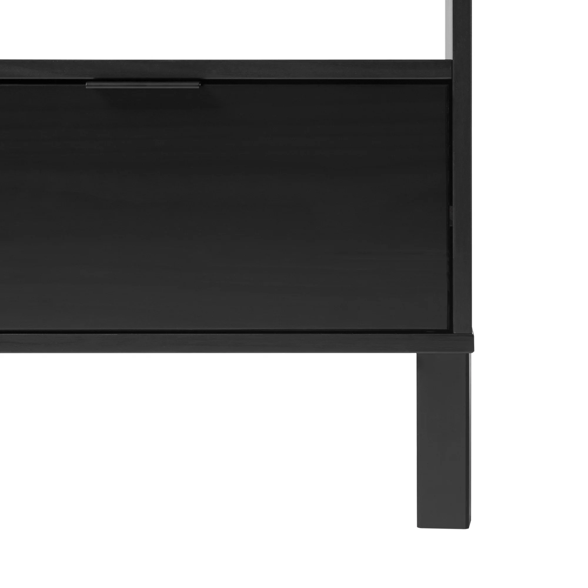 Walker Edison Modern Curved-Frame Solid Wood Nightstand, Brown - Womvr