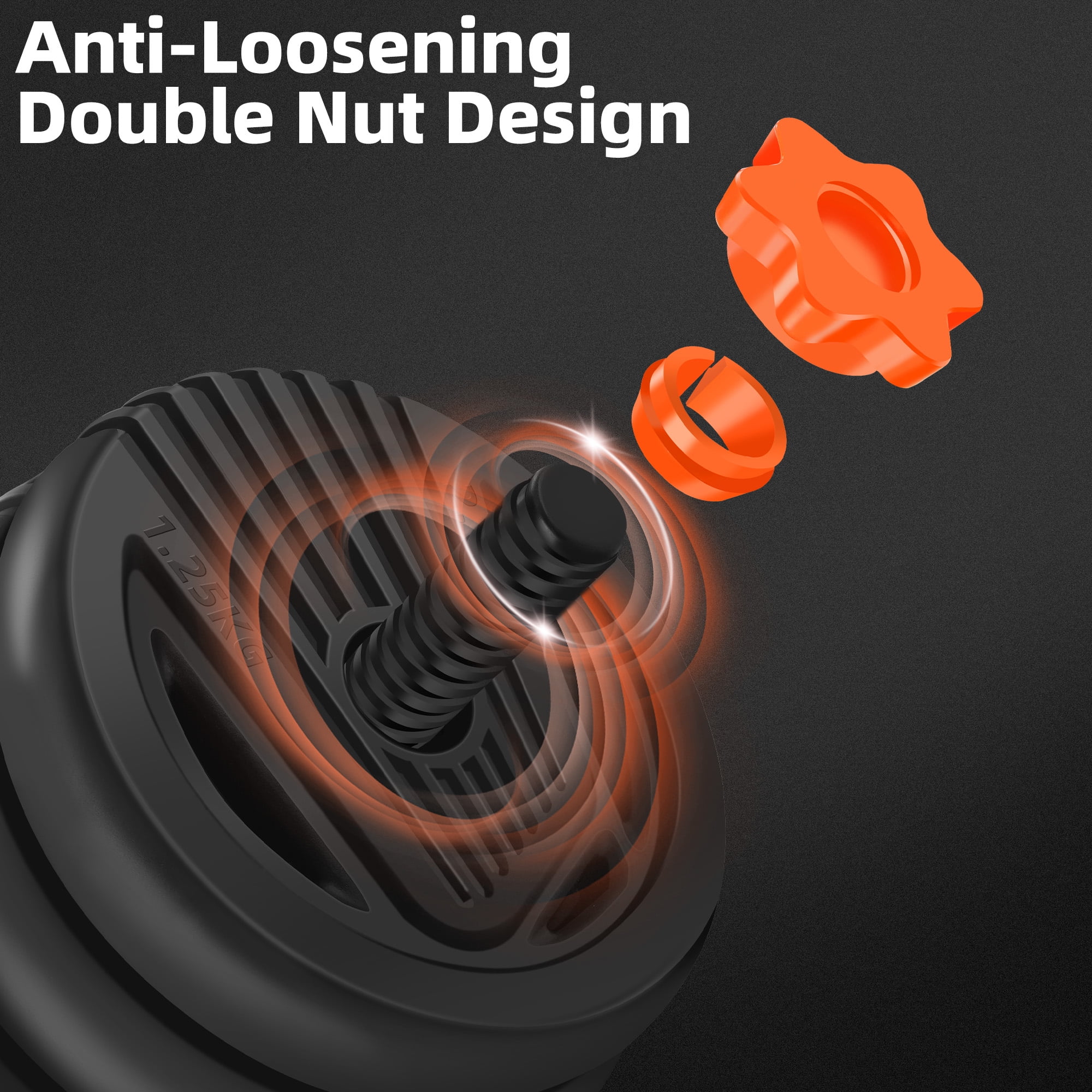 FIXTECH 55 Lbs Adjustable Weight Dumbbell Set - Premium Home Gym Equipment with Dumbbell, Barbell, Kettlebell, Push-Up Modes, Orange - Womvr