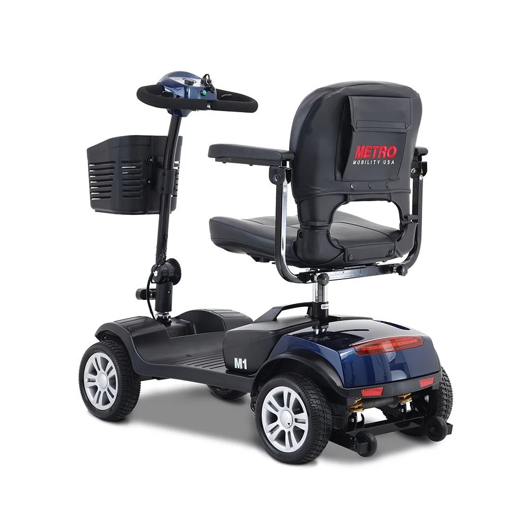 Travel Mobility Scooter, Heavy Duty Electric Scooters with 4 Anti-Tip Wheels, Compact Lightweight Mobility Scooters for Senior Adults Elderly, Foldable Mobility Scooter, Holds 300lbs, Purple - Womvr